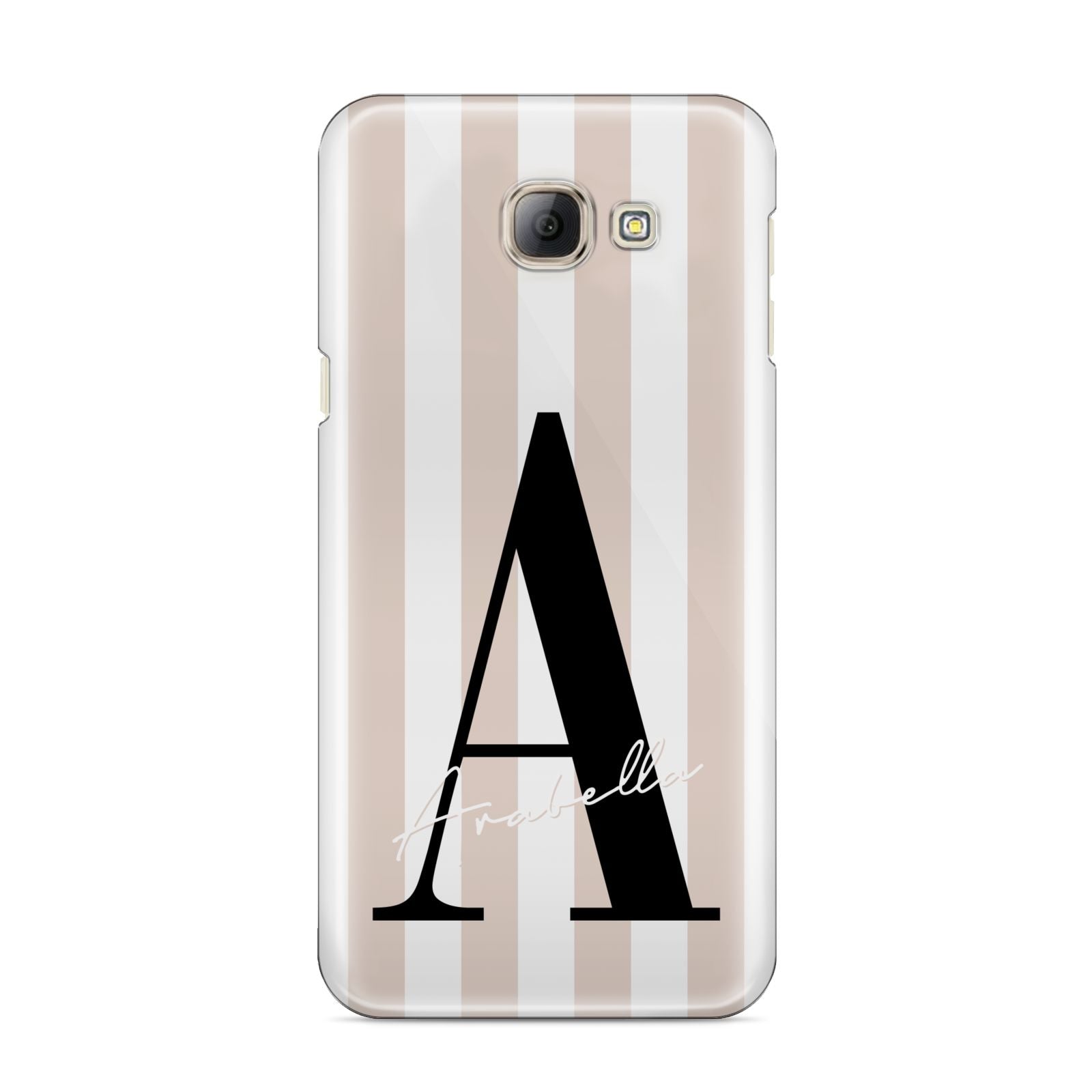 Personalised Nude Colour White Striped Samsung Galaxy A8 2016 Case