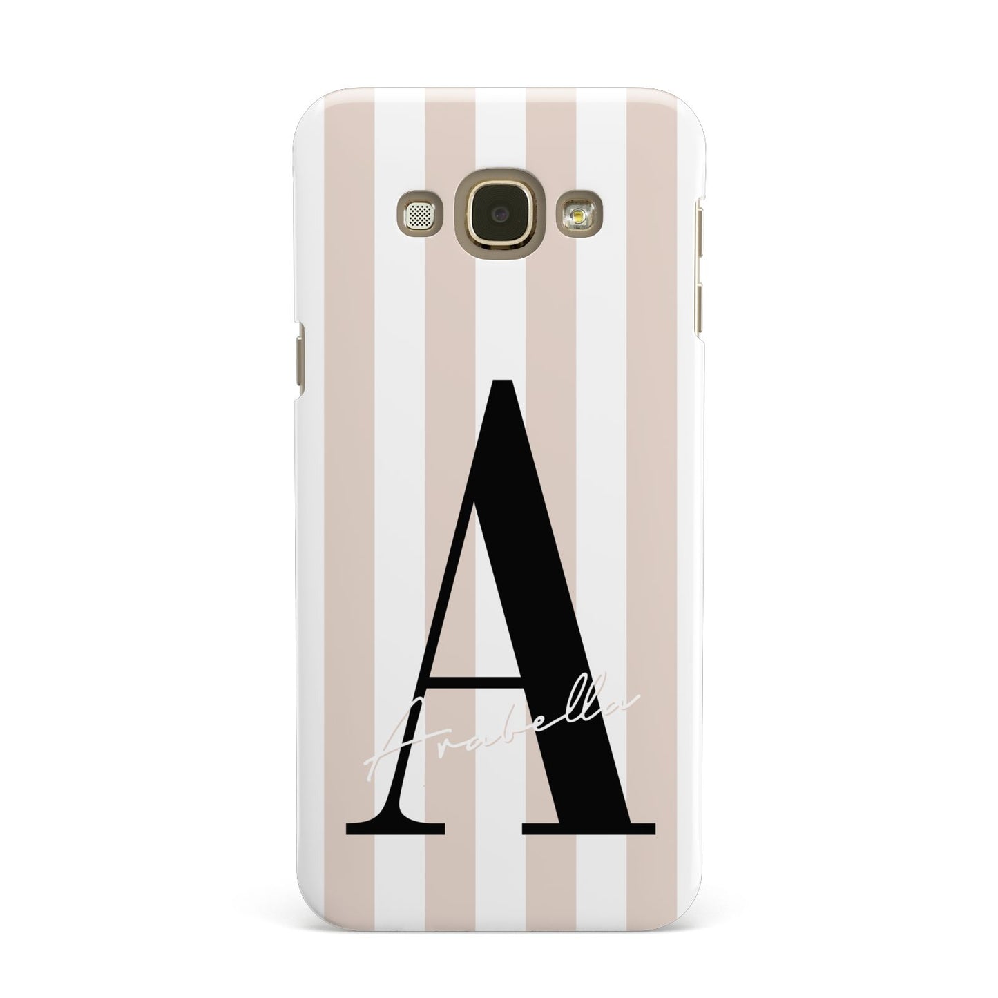 Personalised Nude Colour White Striped Samsung Galaxy A8 Case