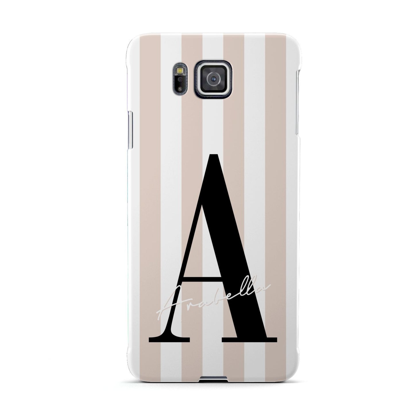 Personalised Nude Colour White Striped Samsung Galaxy Alpha Case