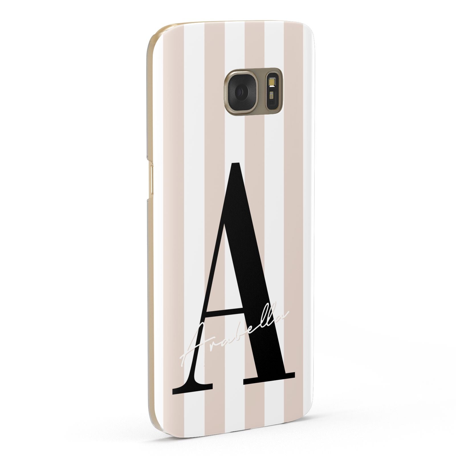 Personalised Nude Colour White Striped Samsung Galaxy Case Fourty Five Degrees