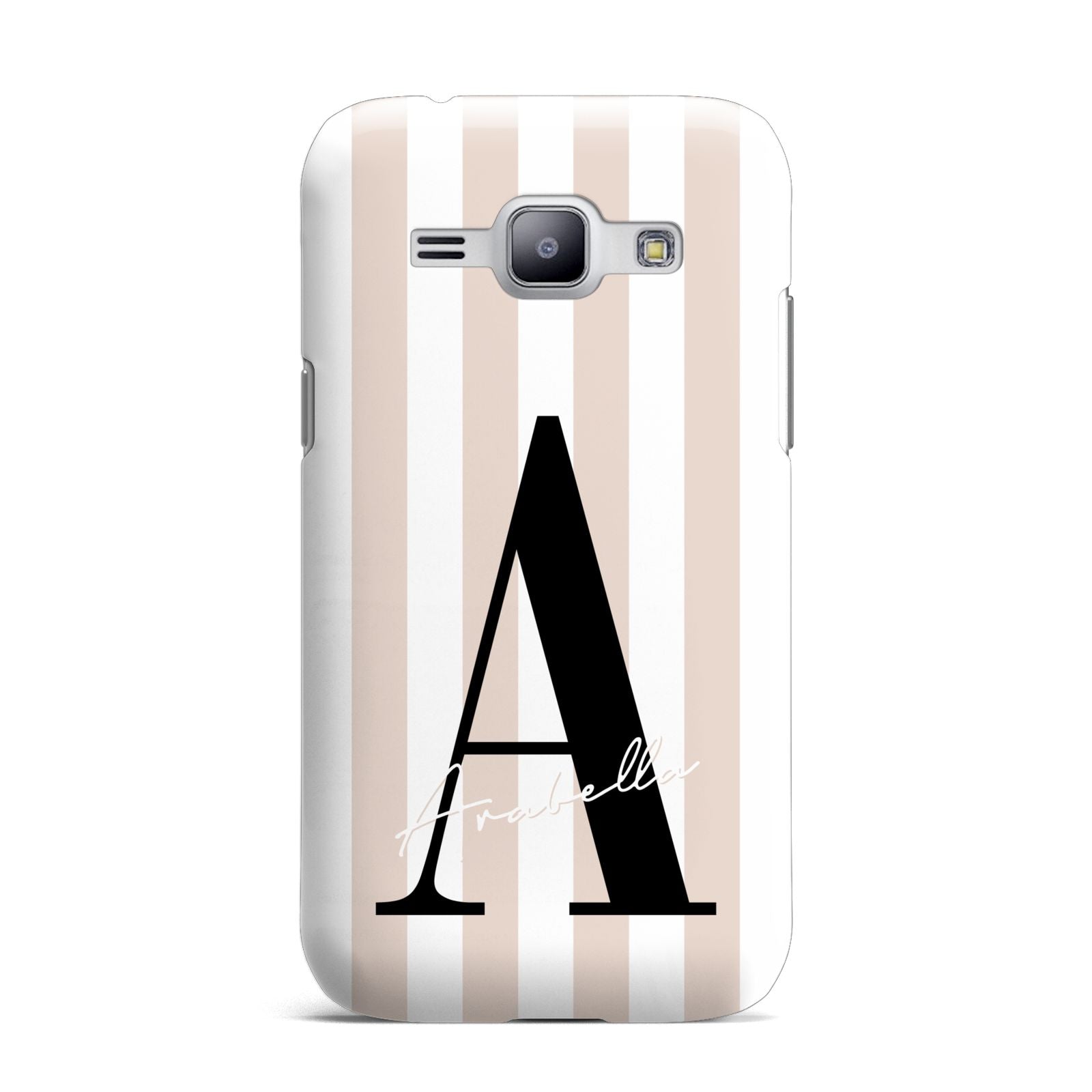 Personalised Nude Colour White Striped Samsung Galaxy J1 2015 Case