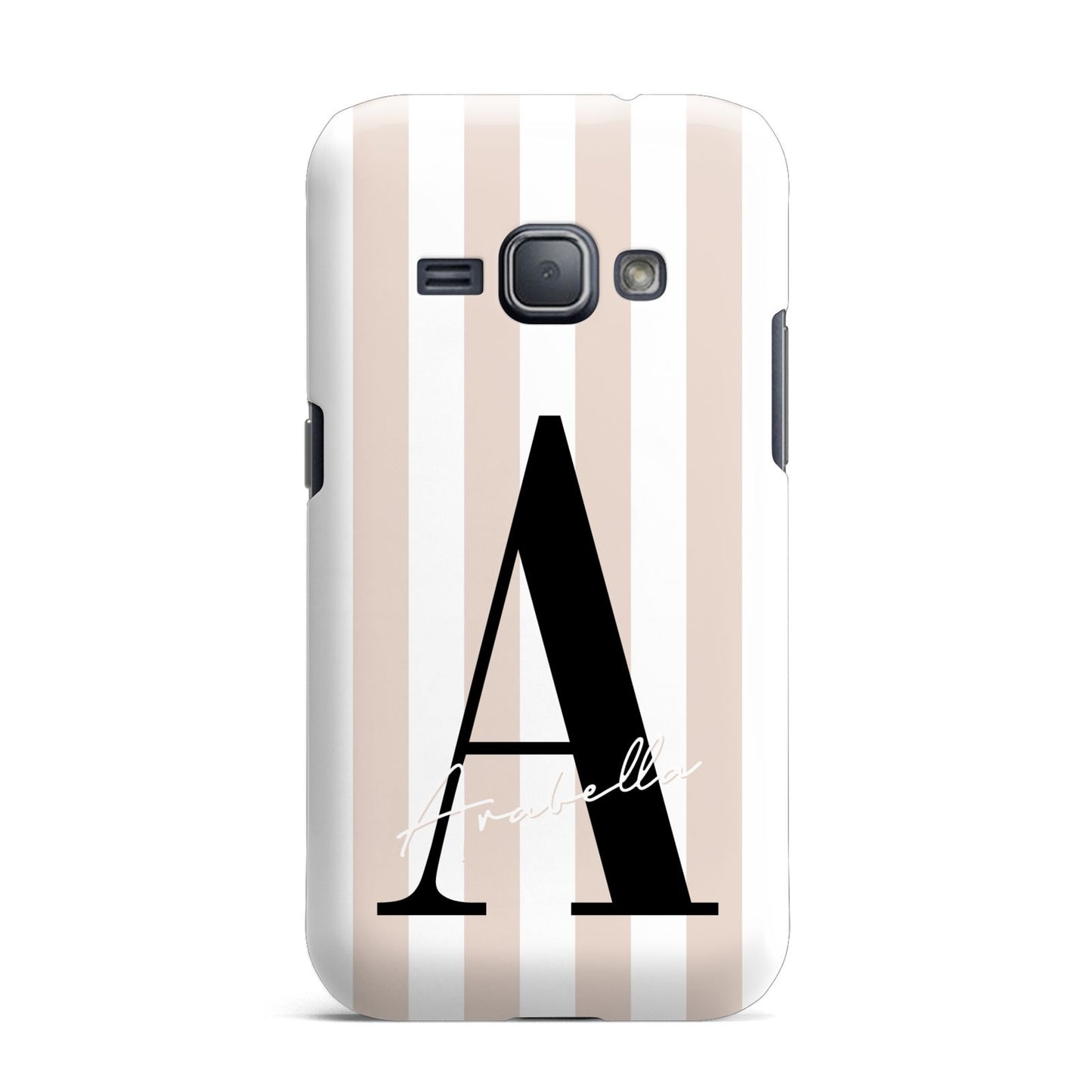 Personalised Nude Colour White Striped Samsung Galaxy J1 2016 Case