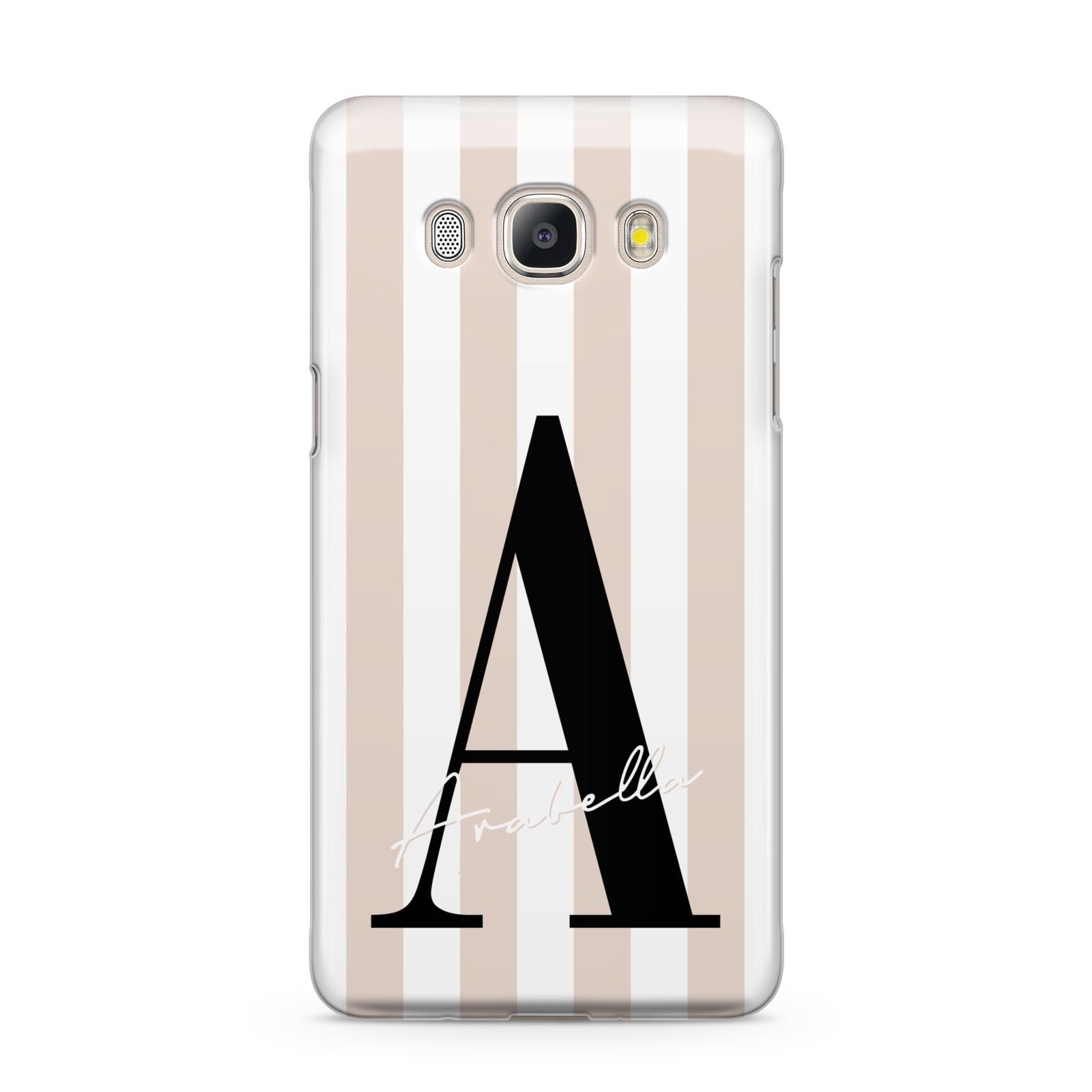 Personalised Nude Colour White Striped Samsung Galaxy J5 2016 Case