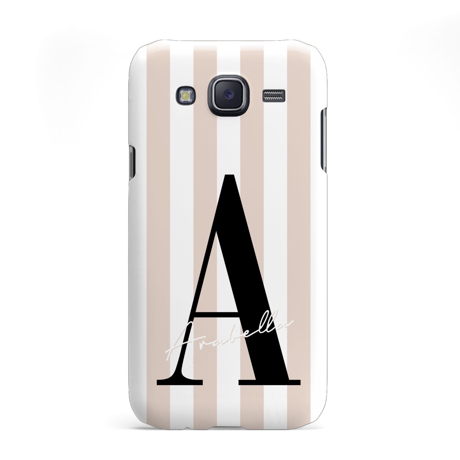 Personalised Nude Colour White Striped Samsung Galaxy J5 Case