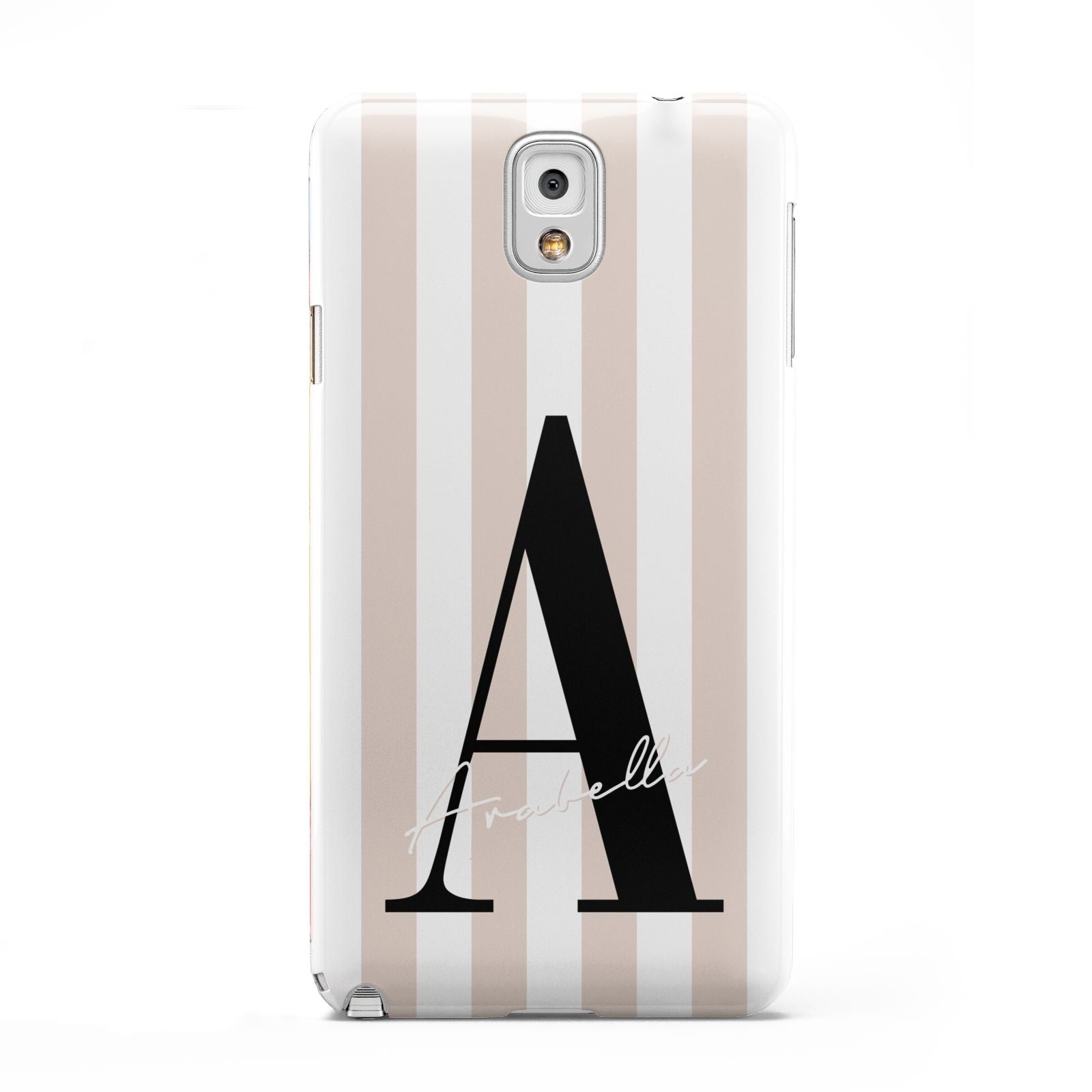 Personalised Nude Colour White Striped Samsung Galaxy Note 3 Case