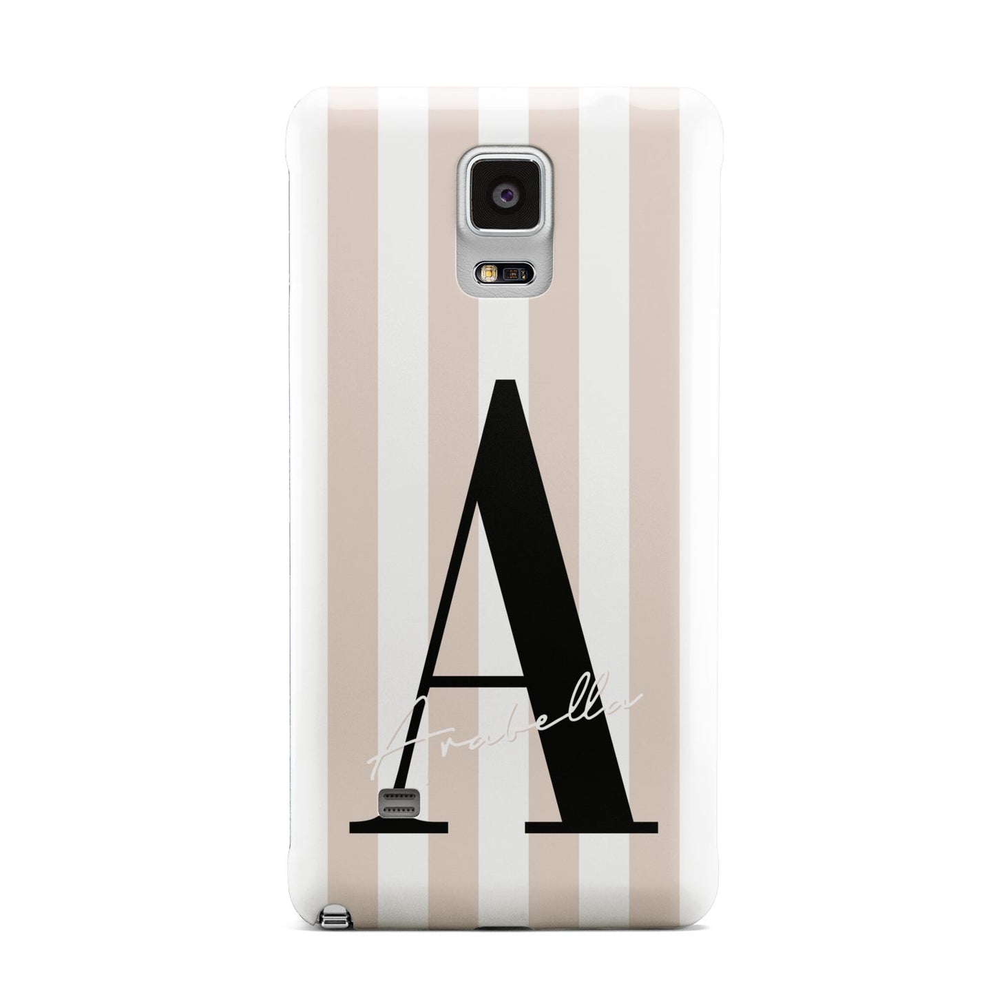 Personalised Nude Colour White Striped Samsung Galaxy Note 4 Case