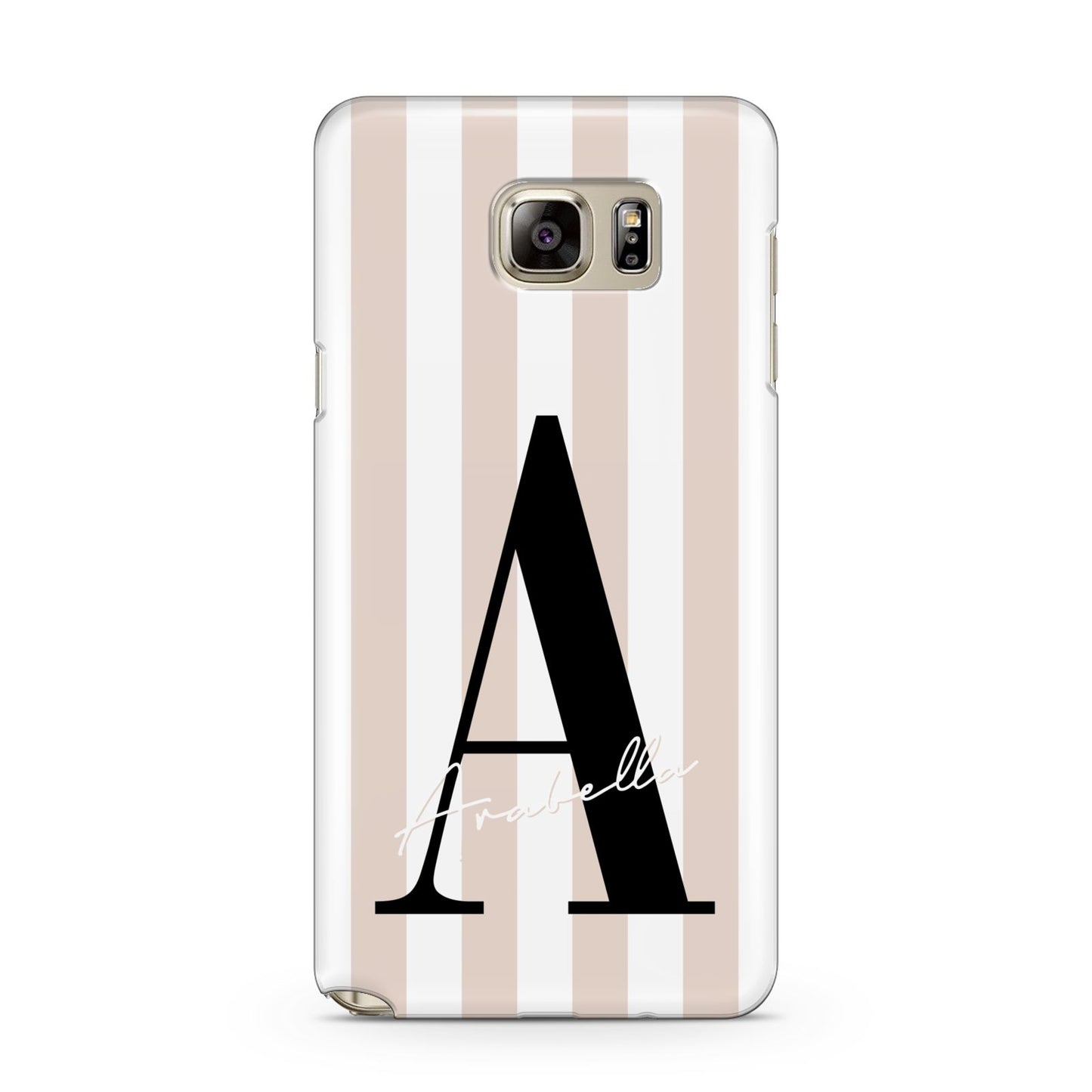 Personalised Nude Colour White Striped Samsung Galaxy Note 5 Case