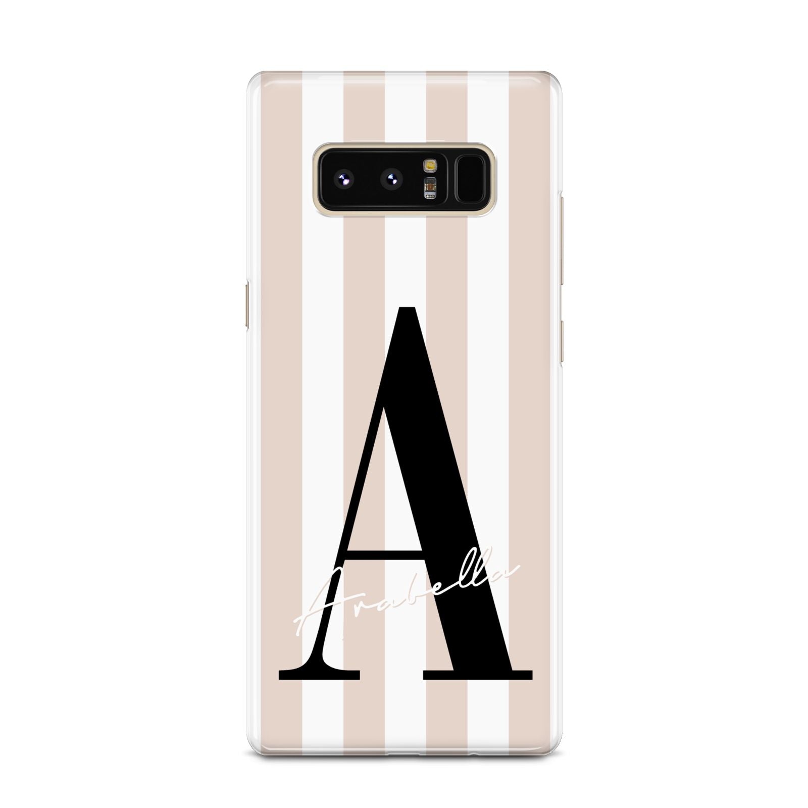 Personalised Nude Colour White Striped Samsung Galaxy Note 8 Case