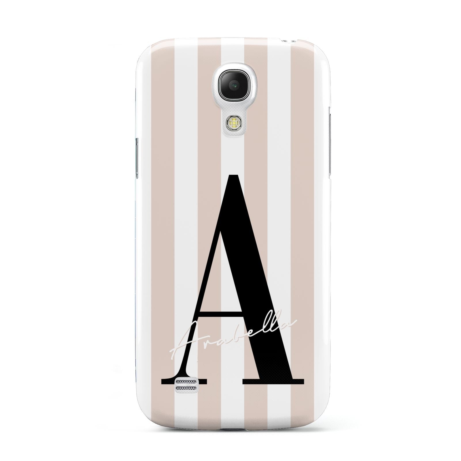 Personalised Nude Colour White Striped Samsung Galaxy S4 Mini Case