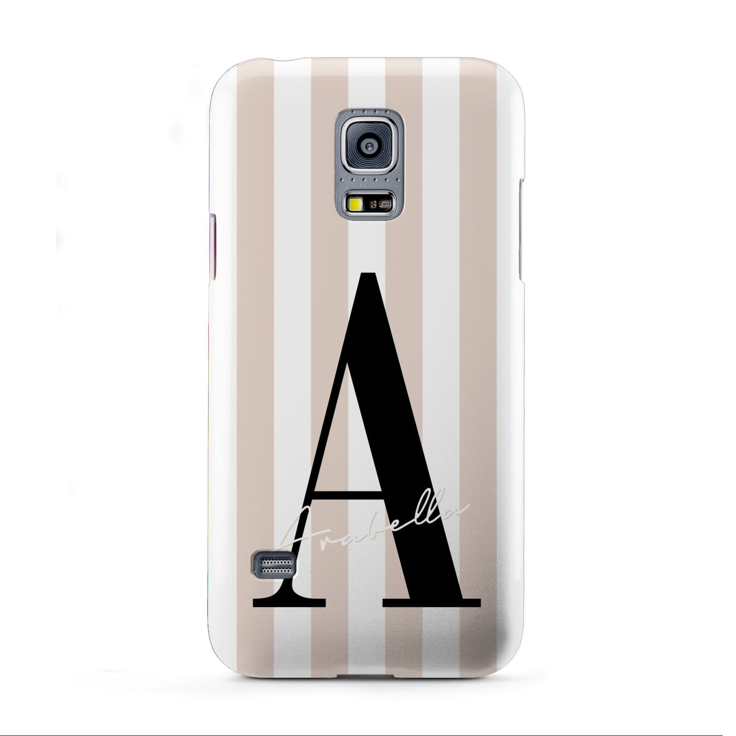 Personalised Nude Colour White Striped Samsung Galaxy S5 Mini Case