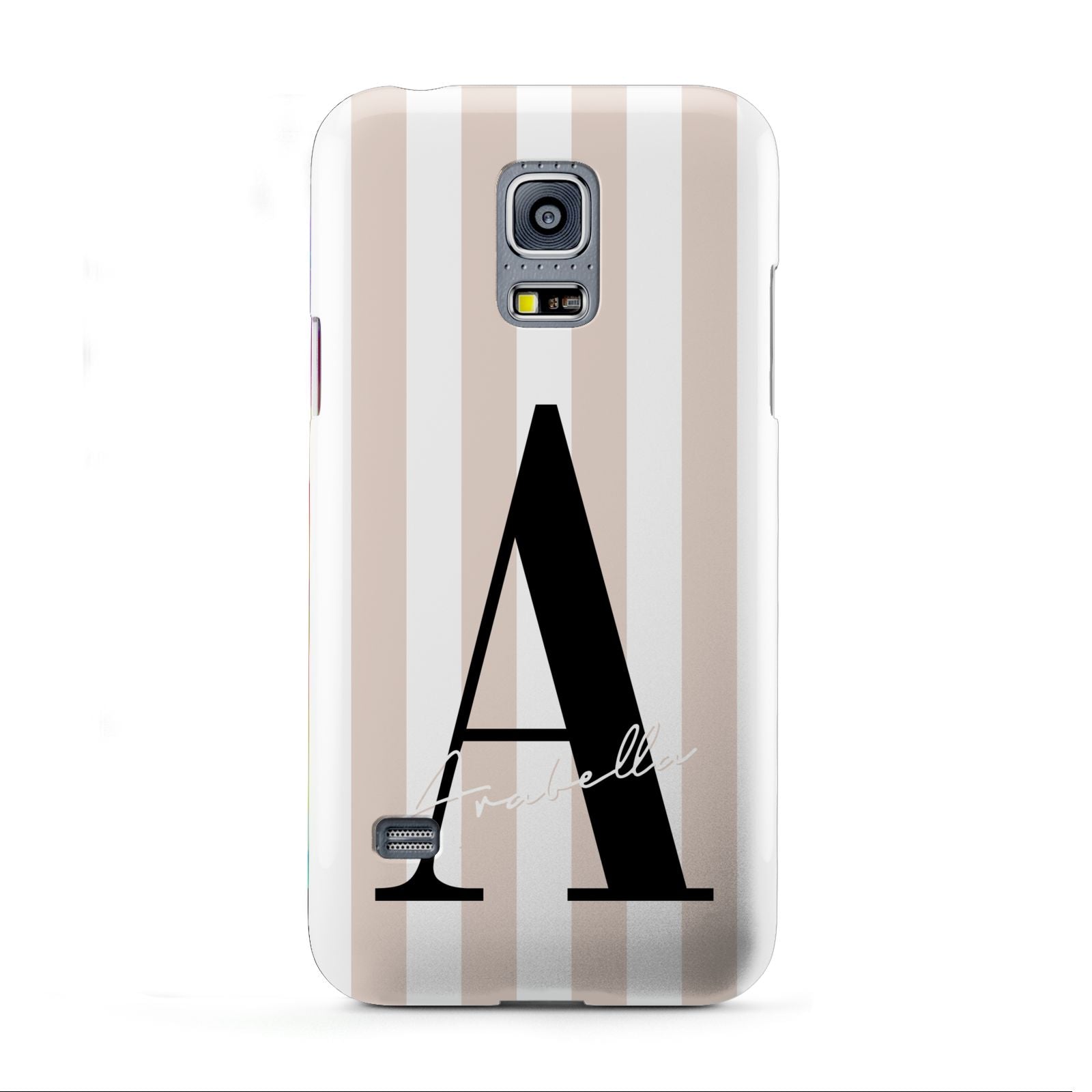 Personalised Nude Colour White Striped Samsung Galaxy S5 Mini Case