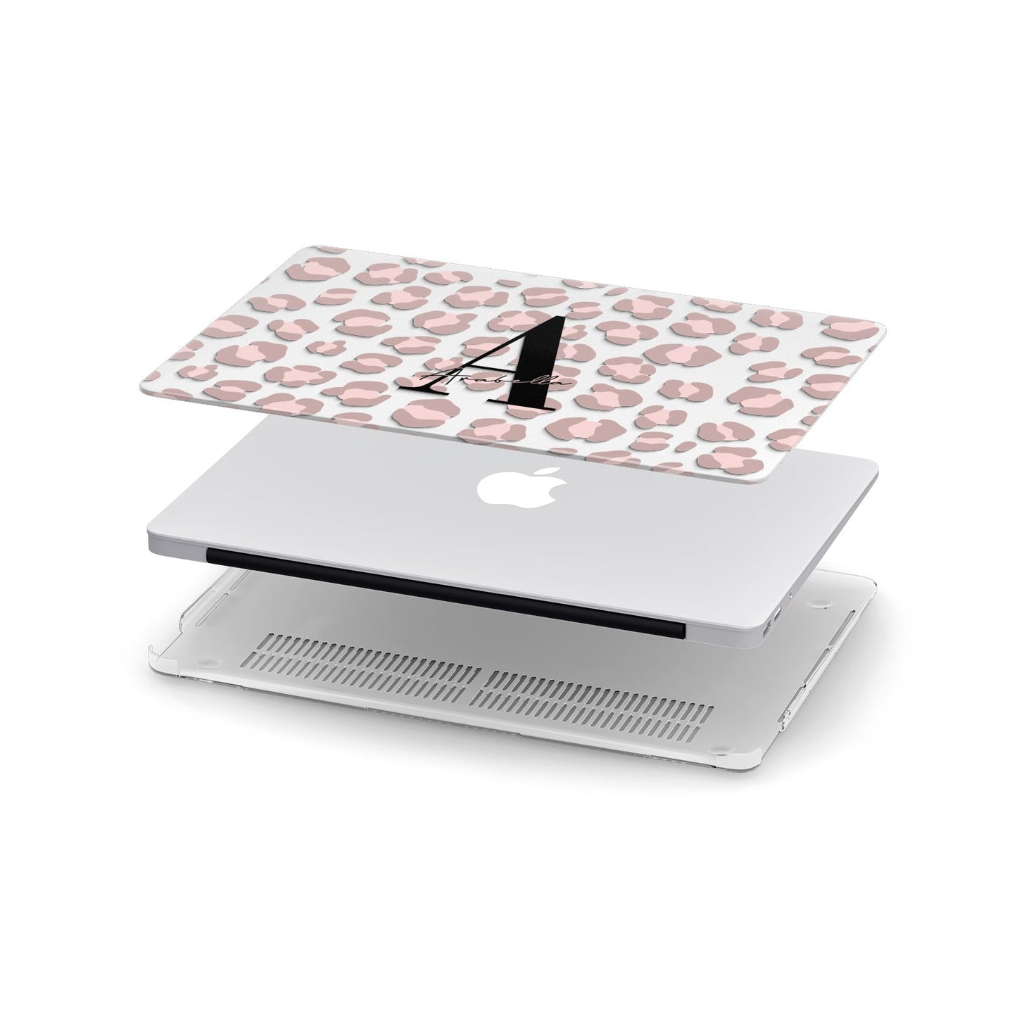 Personalised Nude Pink Leopard Apple MacBook Case in Detail