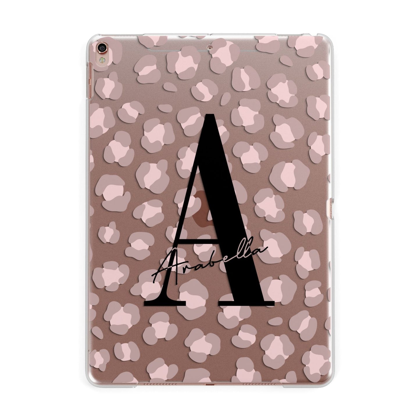 Personalised Nude Pink Leopard Apple iPad Rose Gold Case