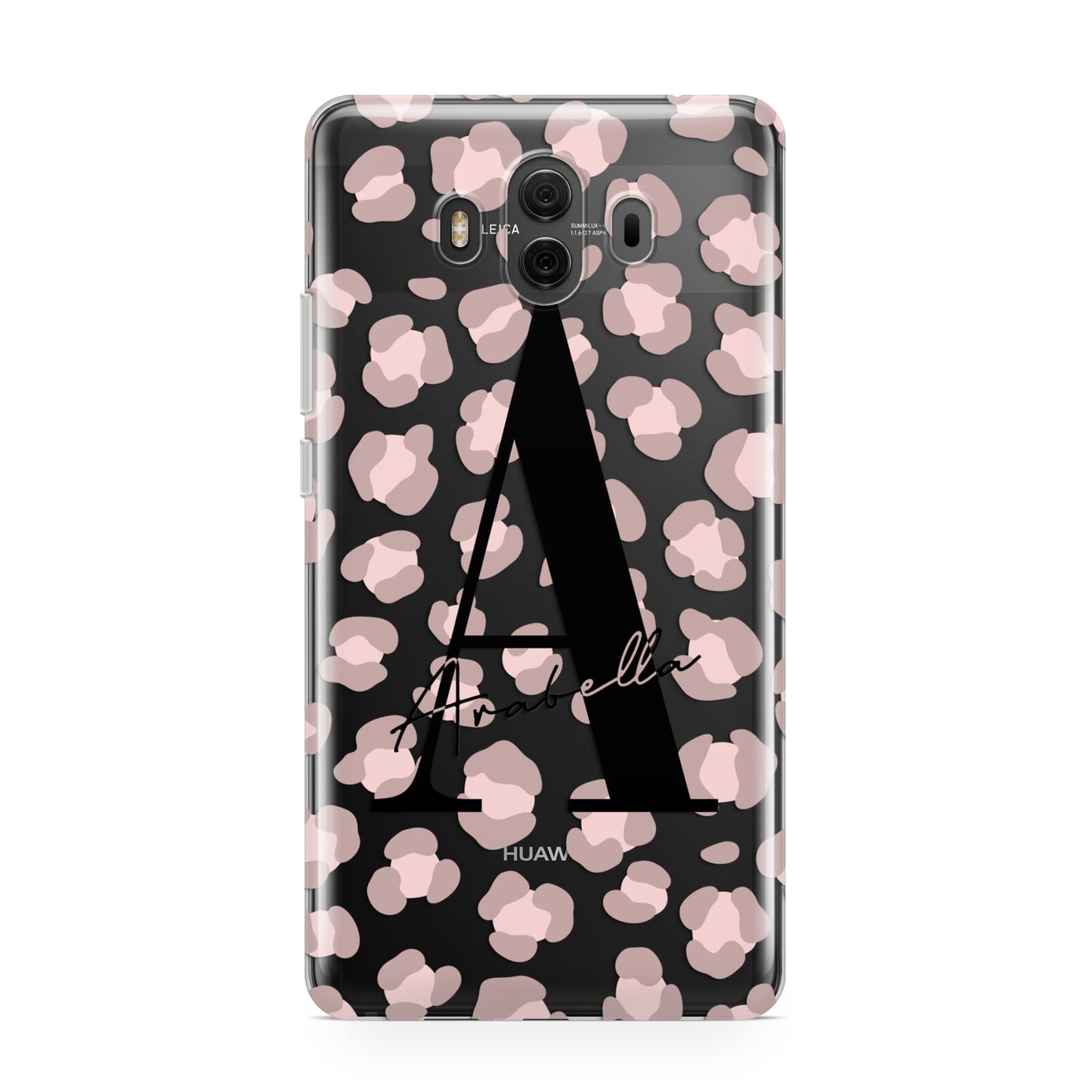 Personalised Nude Pink Leopard Huawei Mate 10 Protective Phone Case