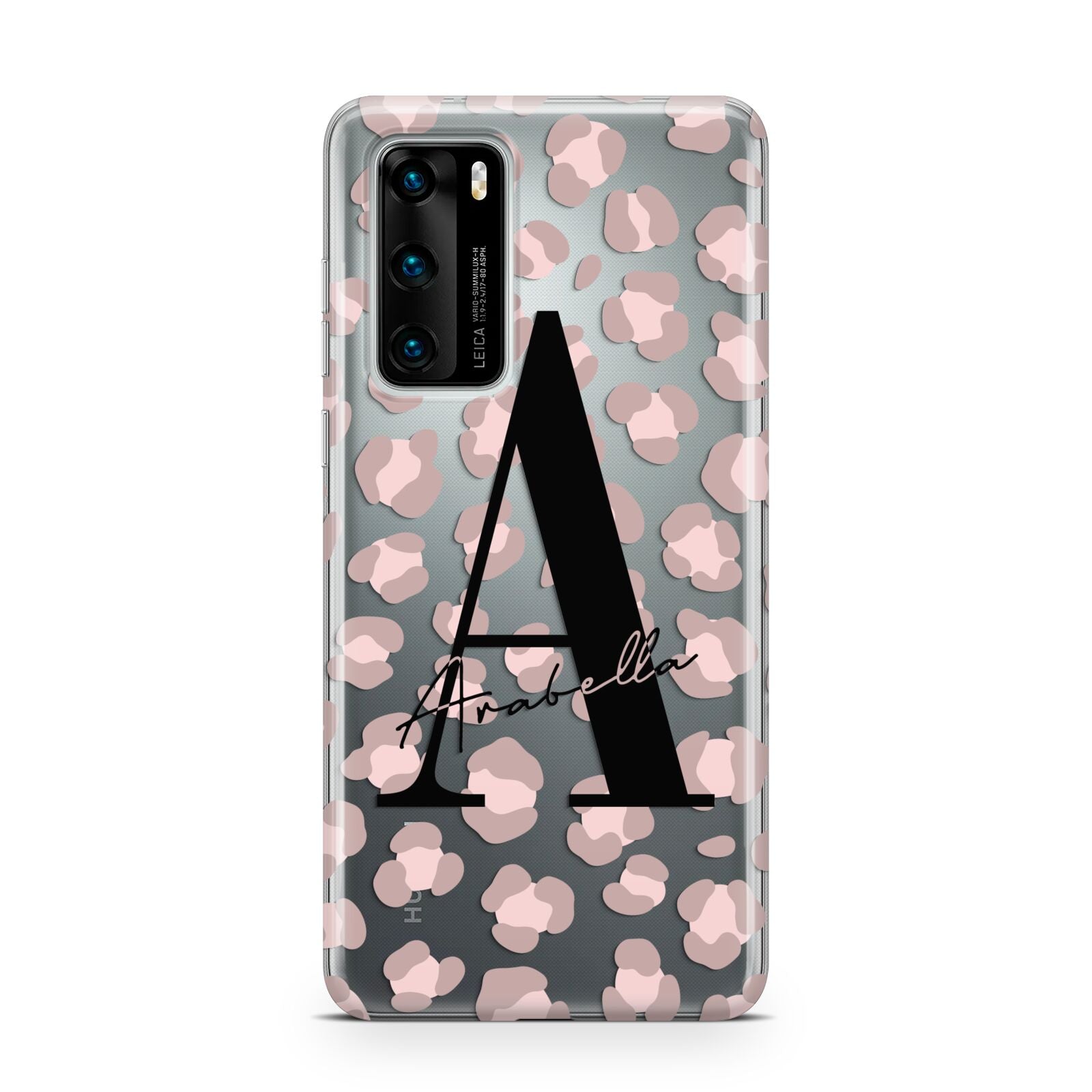 Personalised Nude Pink Leopard Huawei P40 Phone Case