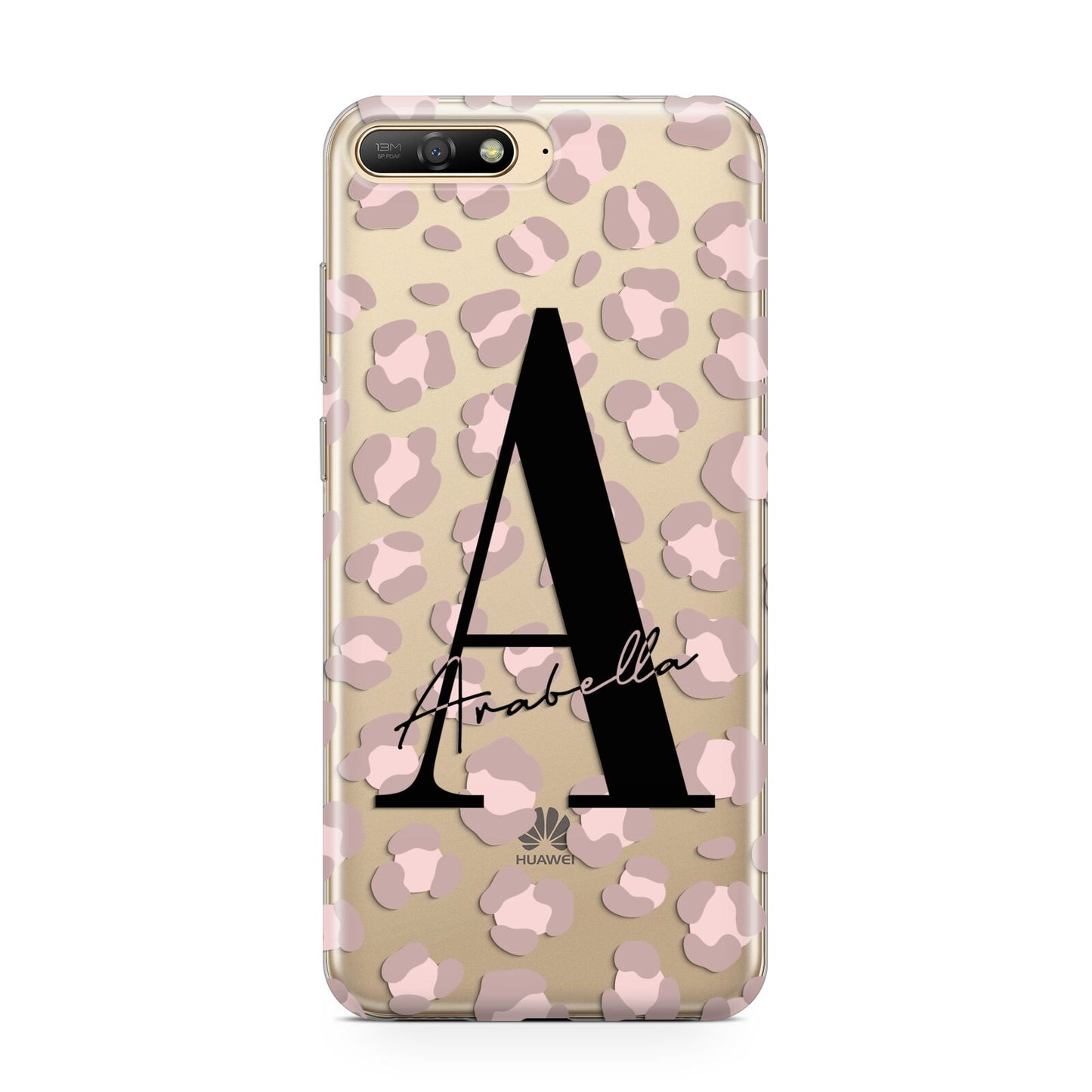 Personalised Nude Pink Leopard Huawei Y6 2018