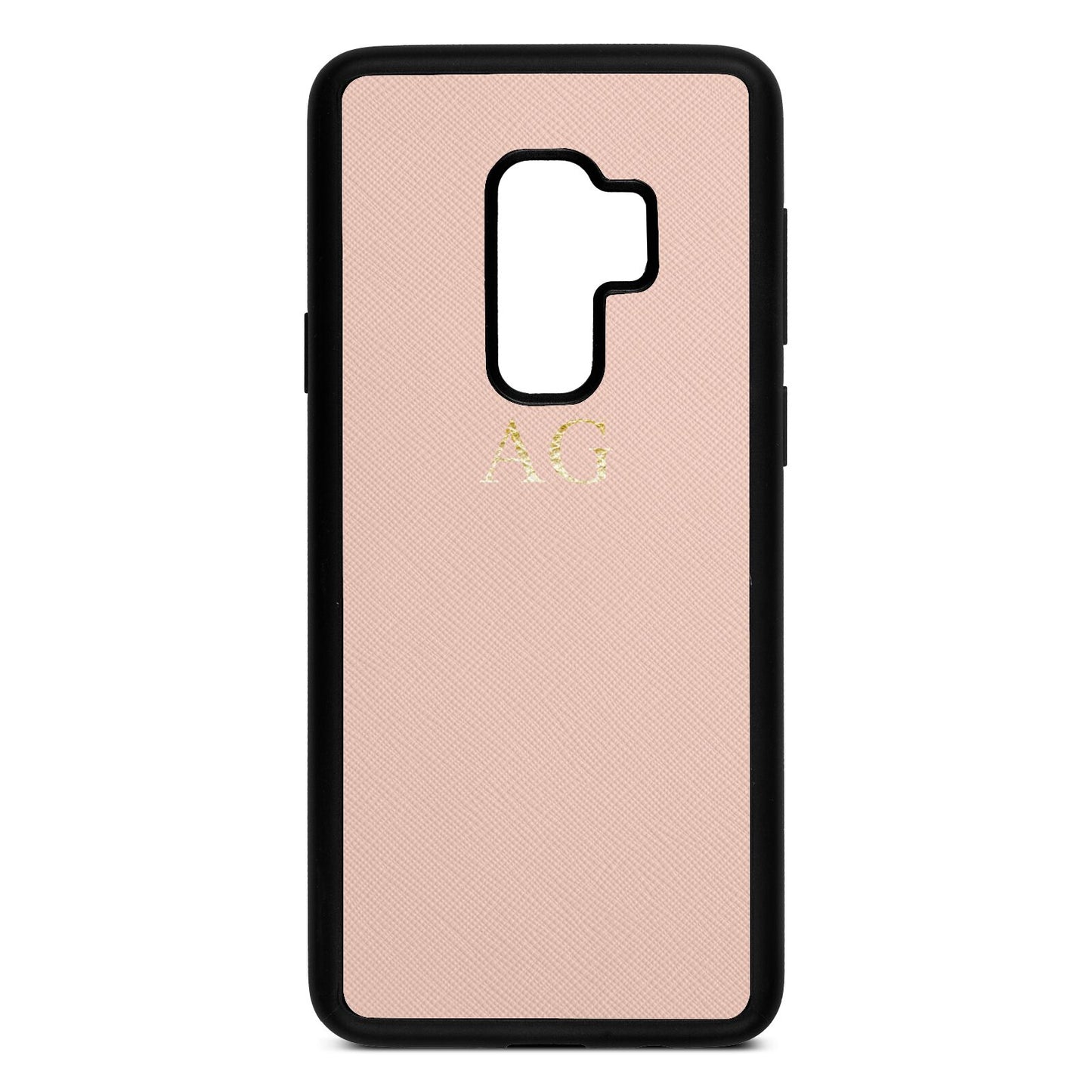 Personalised Nude Saffiano Leather Samsung S9 Plus Case