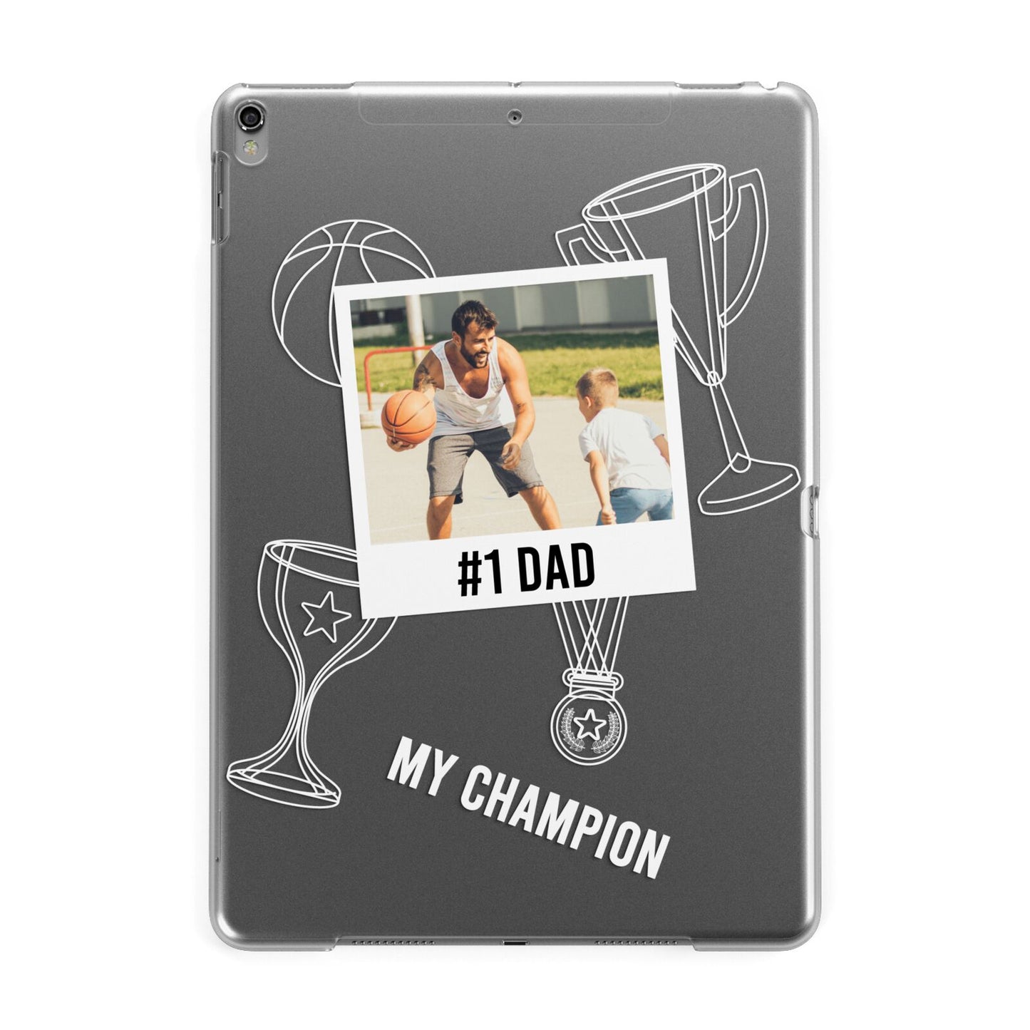 Personalised Number 1 Dad Apple iPad Grey Case