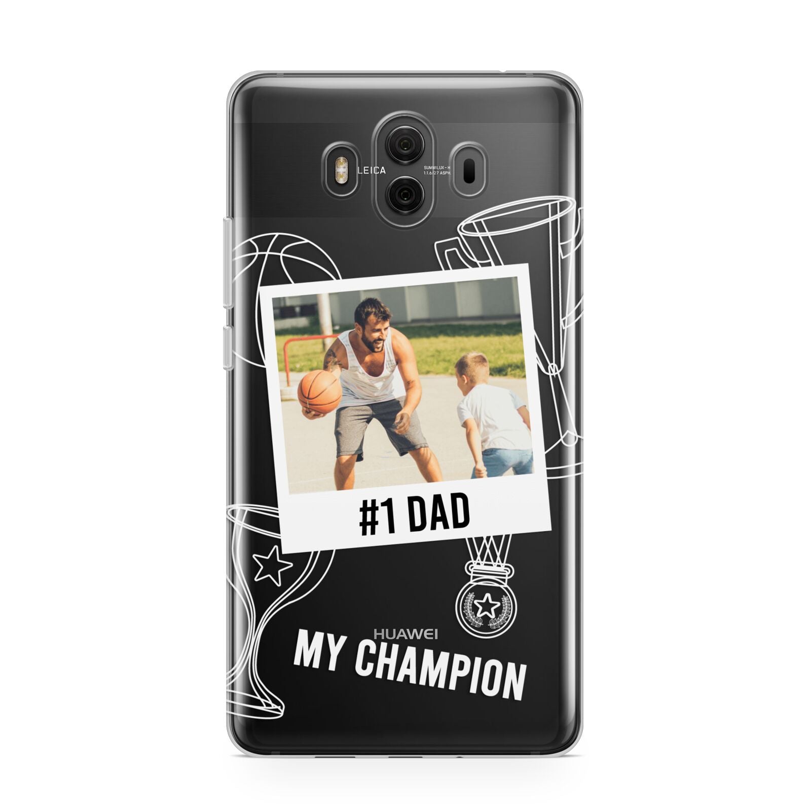 Personalised Number 1 Dad Huawei Mate 10 Protective Phone Case