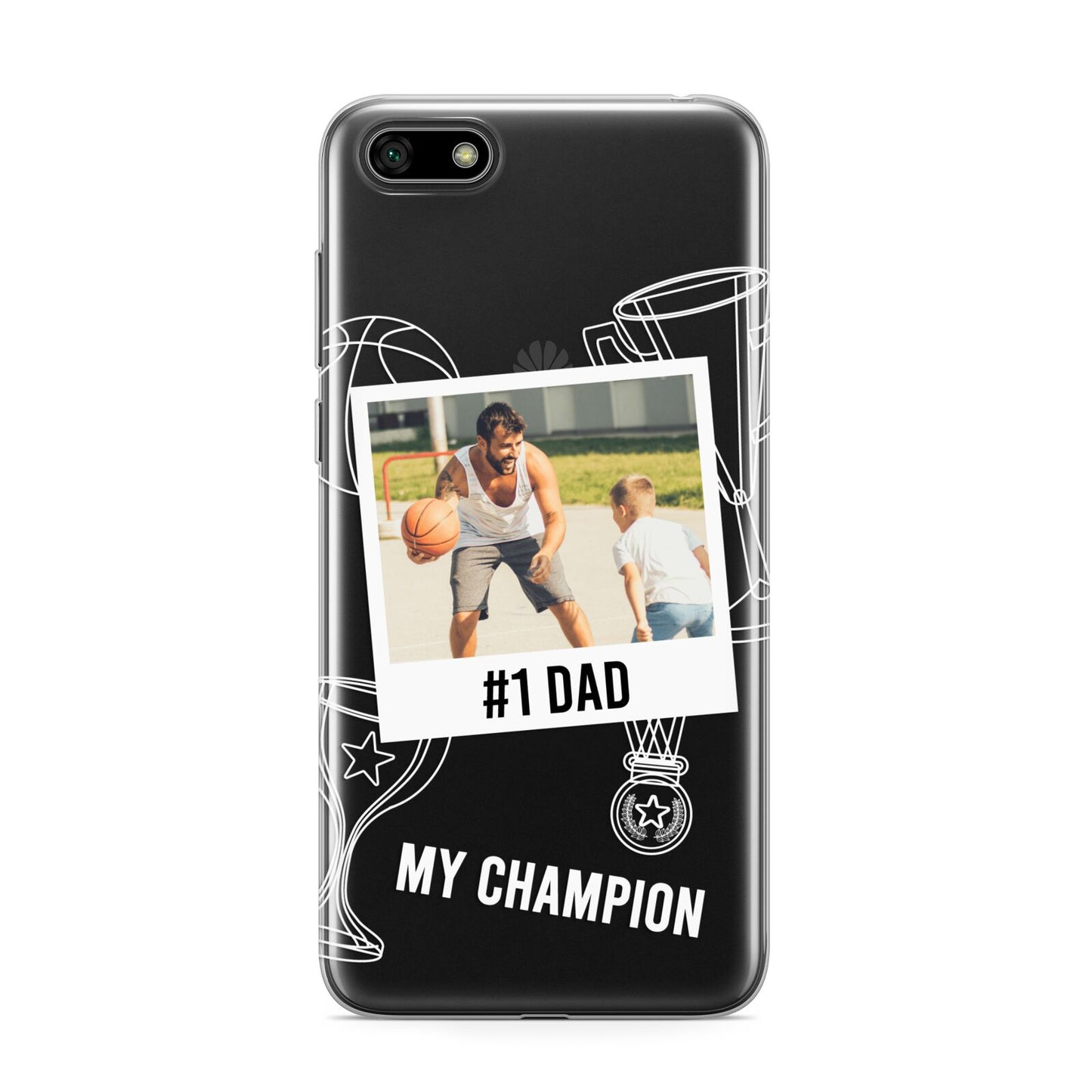 Personalised Number 1 Dad Huawei Y5 Prime 2018 Phone Case