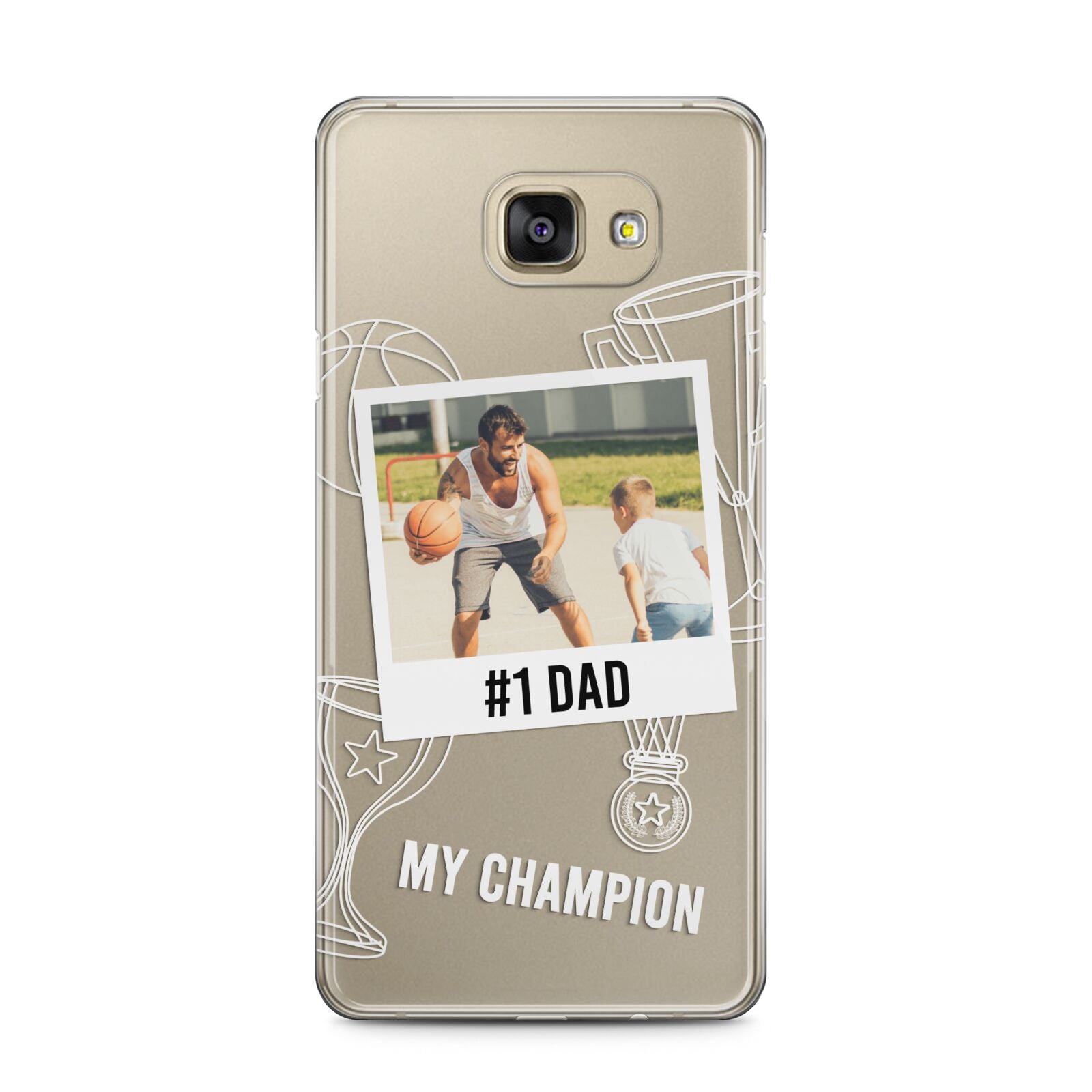 Personalised Number 1 Dad Samsung Galaxy A5 2016 Case on gold phone