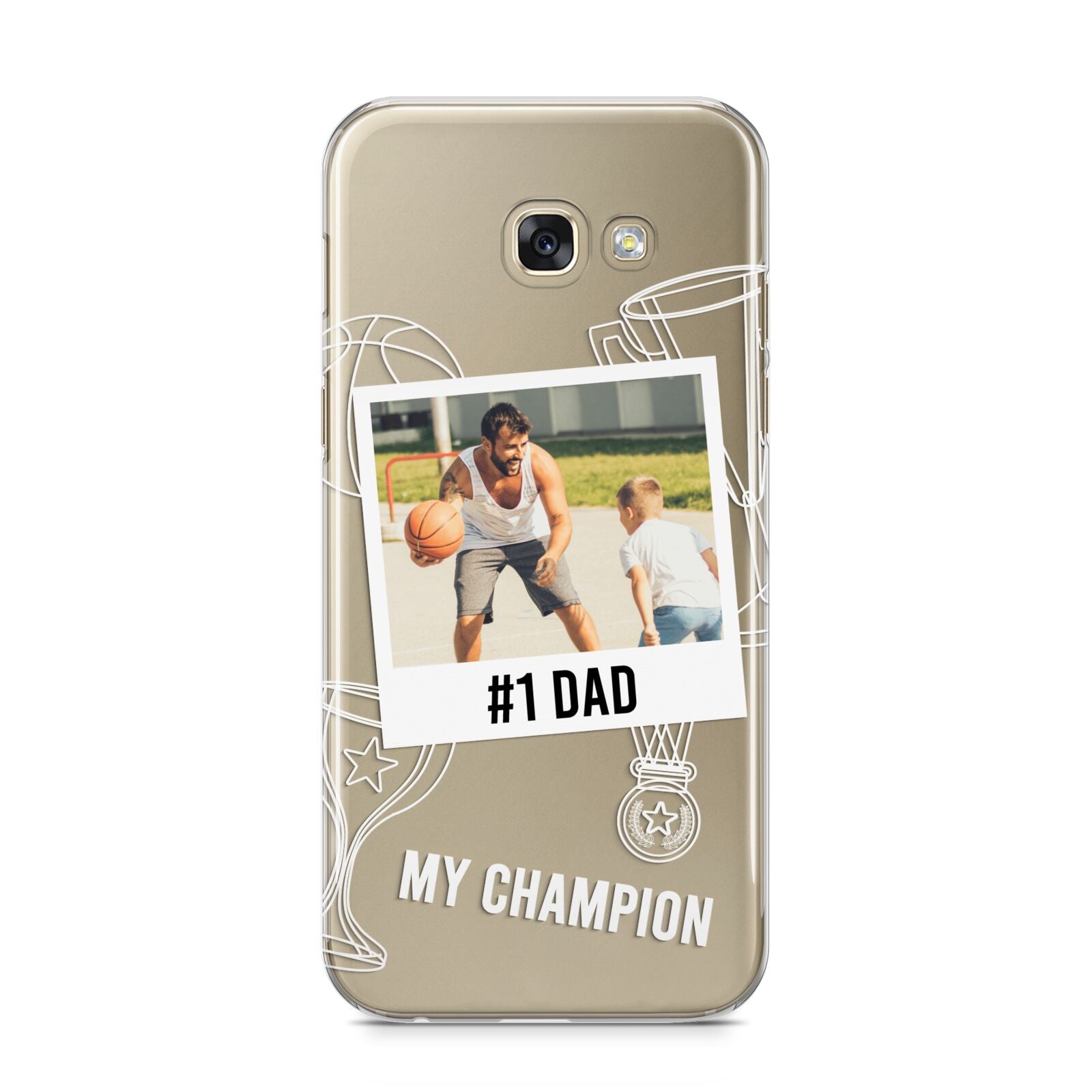 Personalised Number 1 Dad Samsung Galaxy A5 2017 Case on gold phone