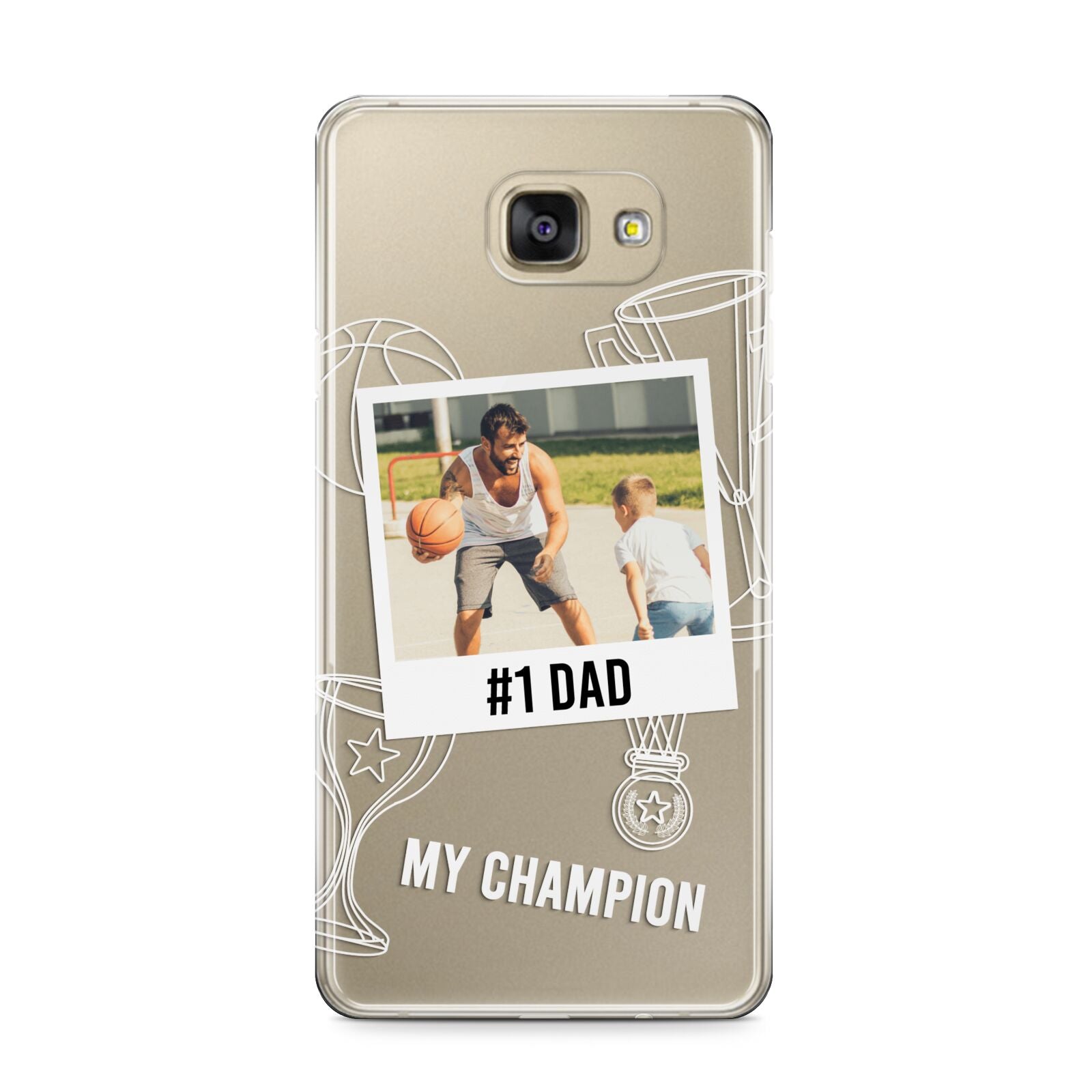 Personalised Number 1 Dad Samsung Galaxy A9 2016 Case on gold phone