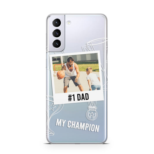 Personalised Number 1 Dad Samsung S21 Plus Phone Case