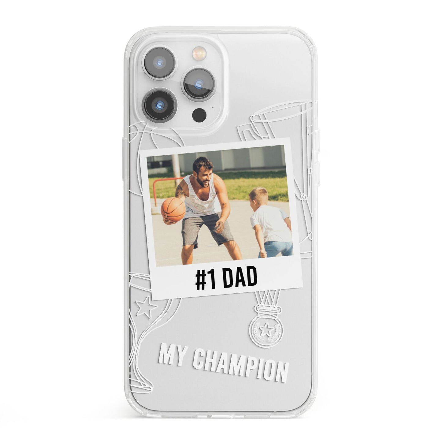 Personalised Number 1 Dad iPhone 13 Pro Max Clear Bumper Case