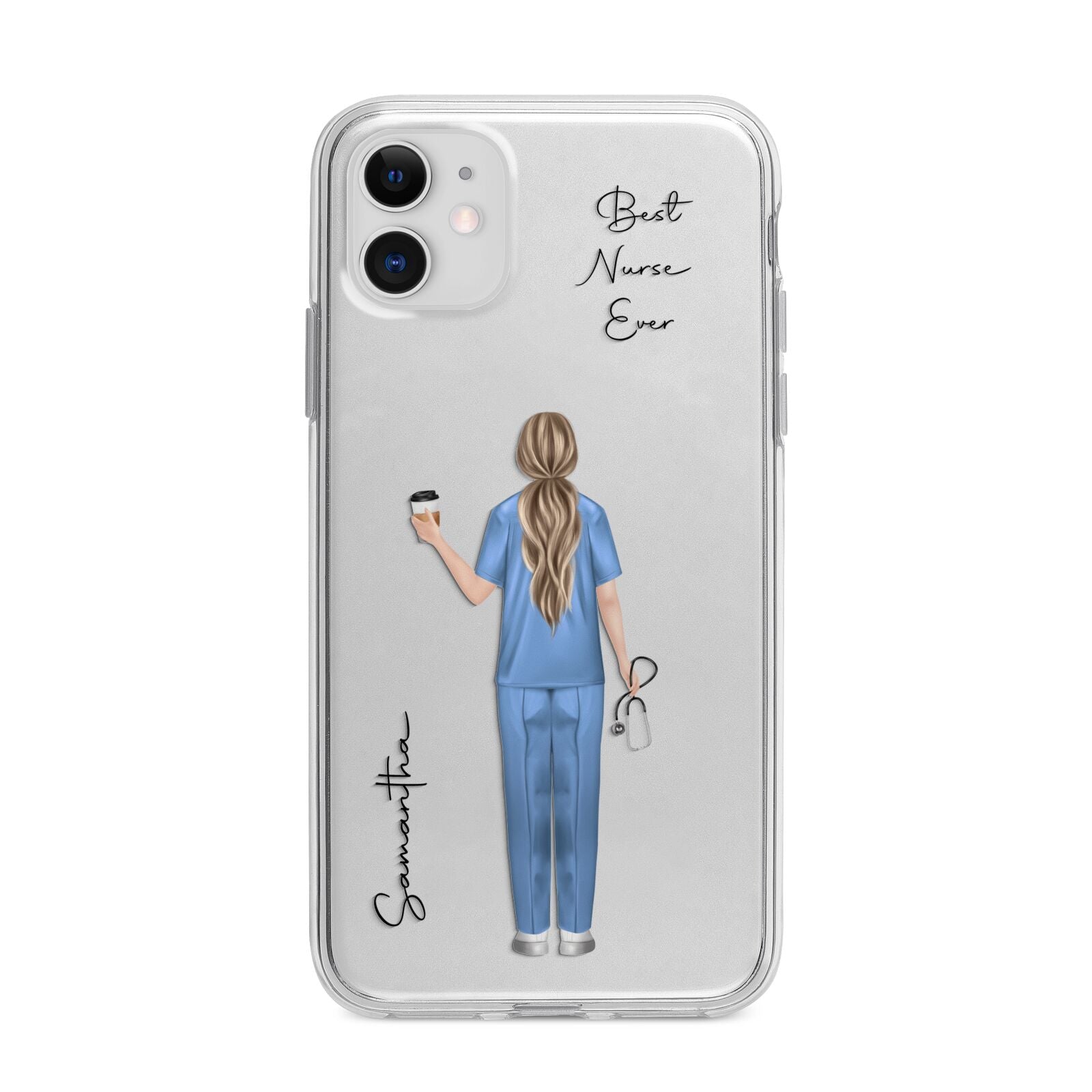 Personalised Nurse Apple iPhone 11 in White with Bumper Case