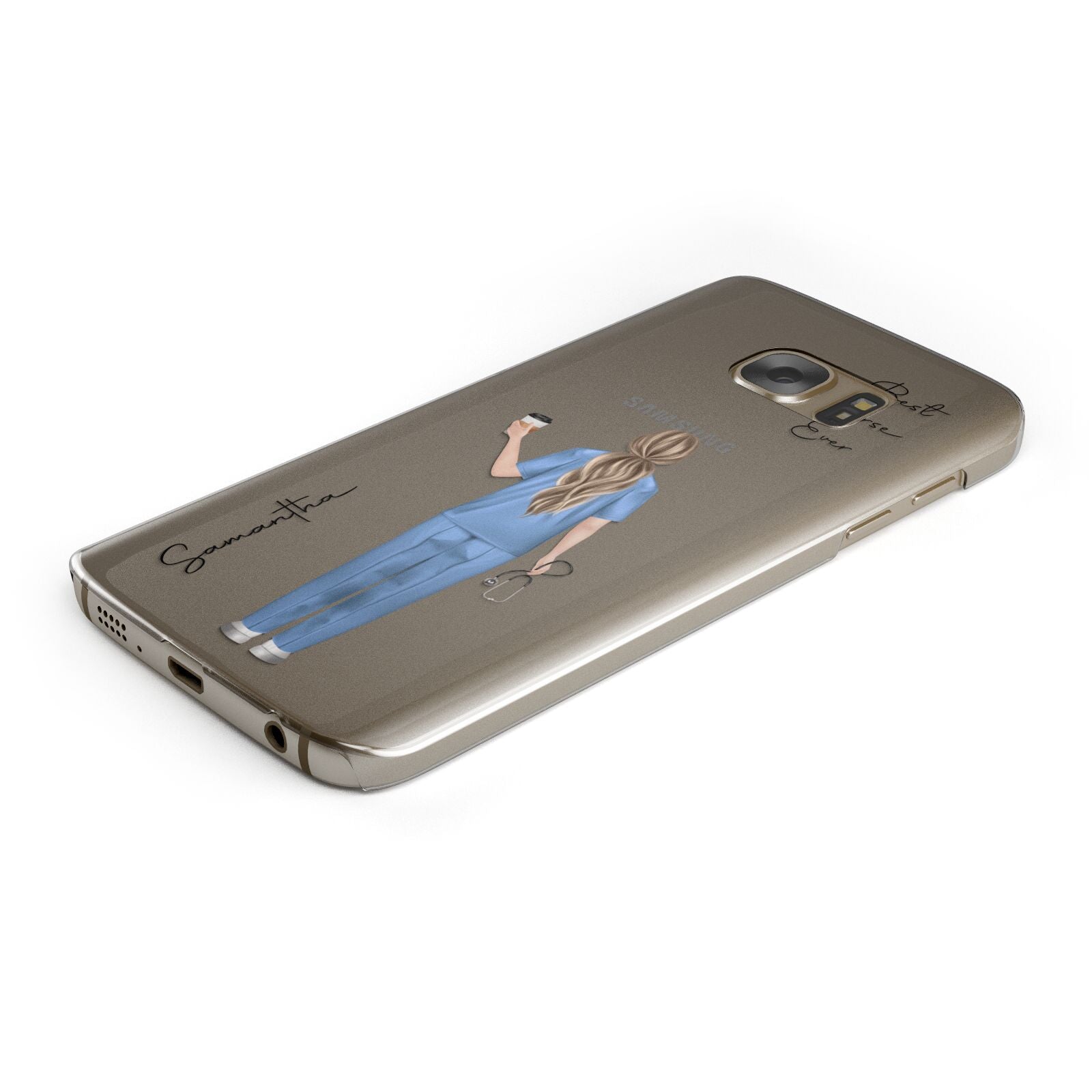 Personalised Nurse Protective Samsung Galaxy Case Angled Image