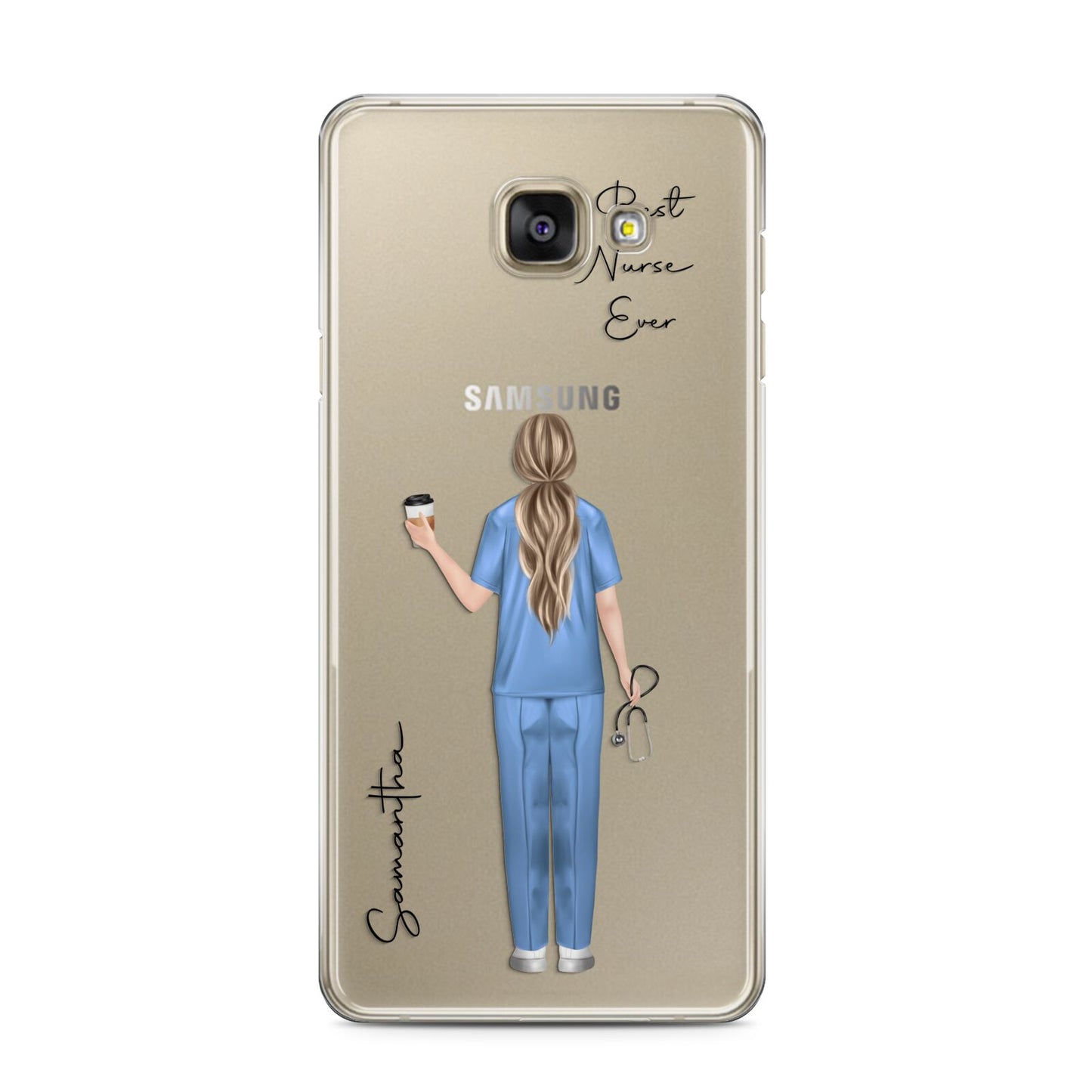 Personalised Nurse Samsung Galaxy A3 2016 Case on gold phone