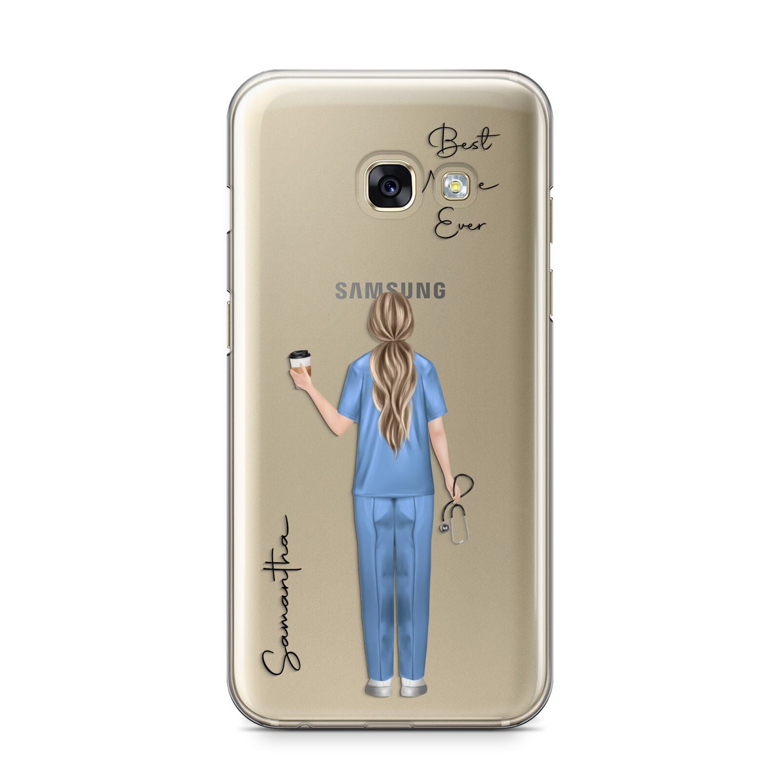 Personalised Nurse Samsung Galaxy A3 2017 Case on gold phone