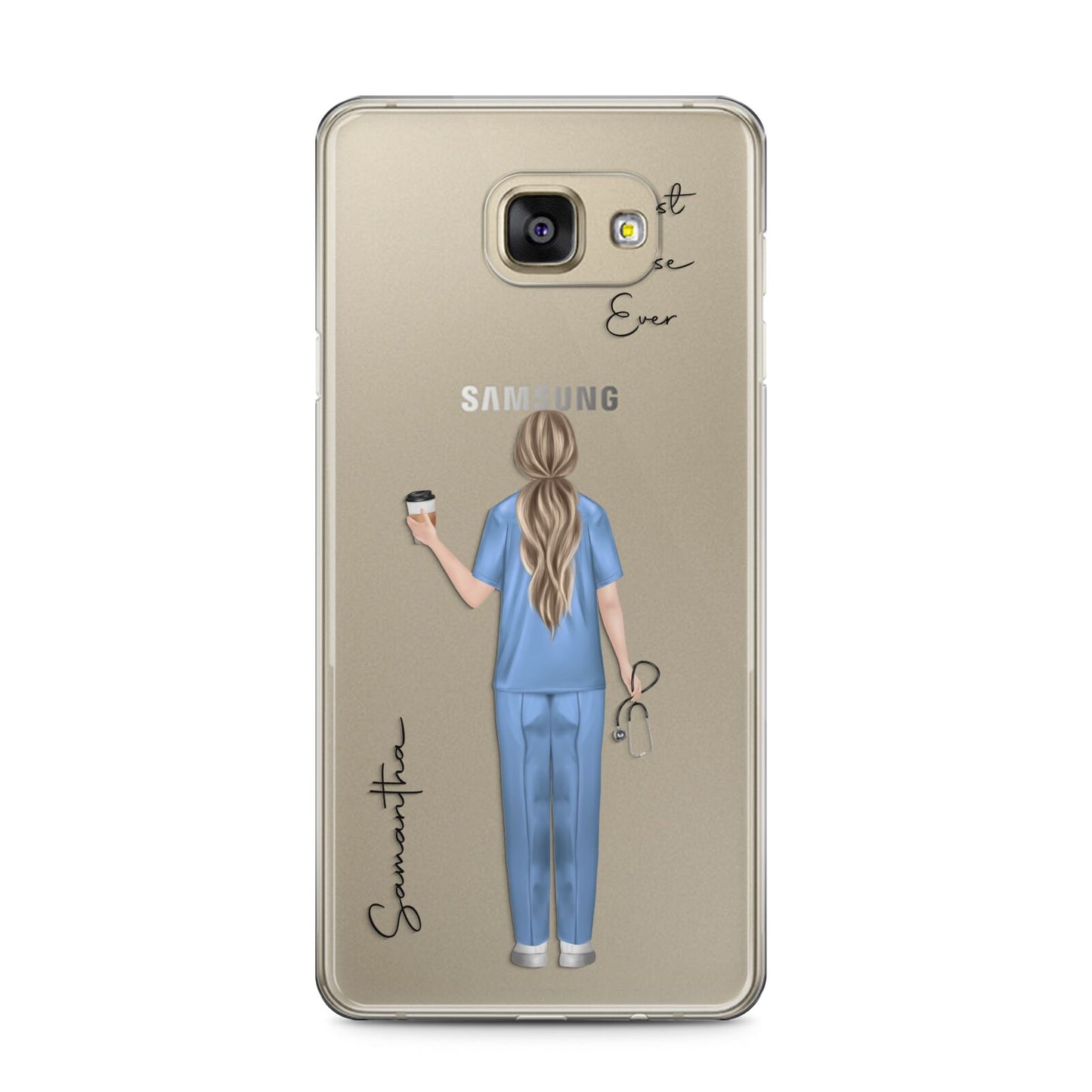 Personalised Nurse Samsung Galaxy A5 2016 Case on gold phone