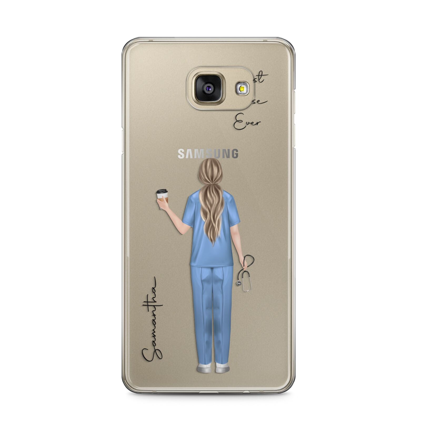 Personalised Nurse Samsung Galaxy A5 2016 Case on gold phone