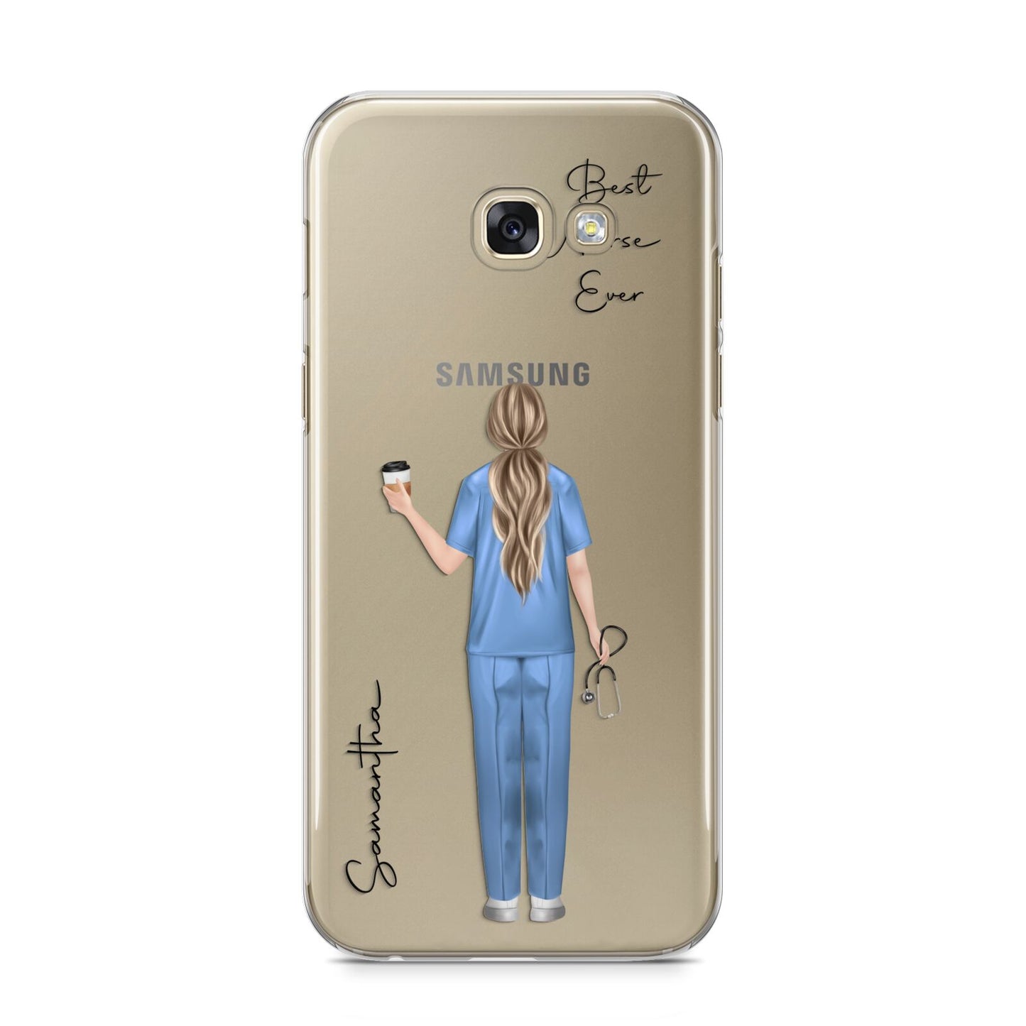 Personalised Nurse Samsung Galaxy A5 2017 Case on gold phone