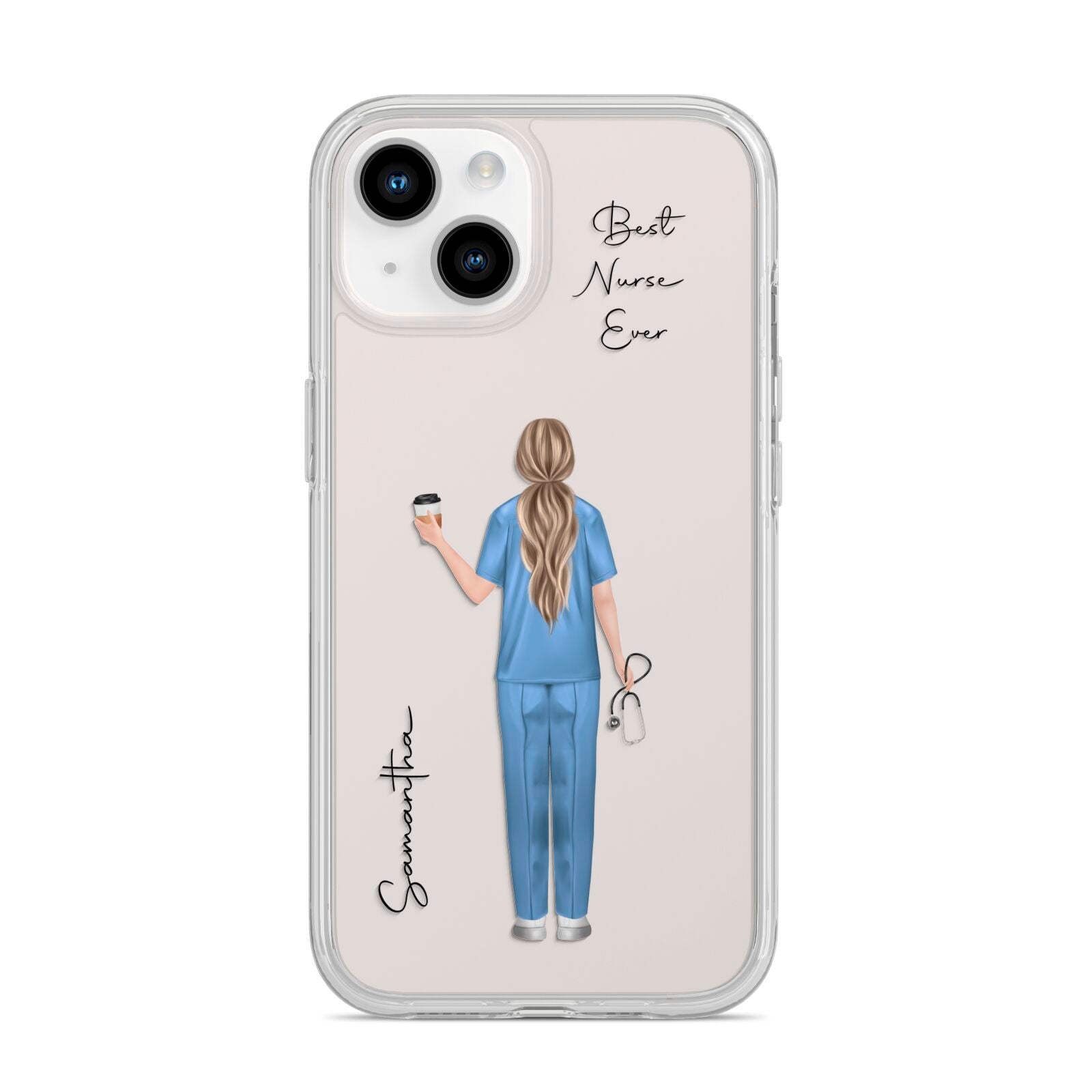 Personalised Nurse iPhone 14 Clear Tough Case Starlight