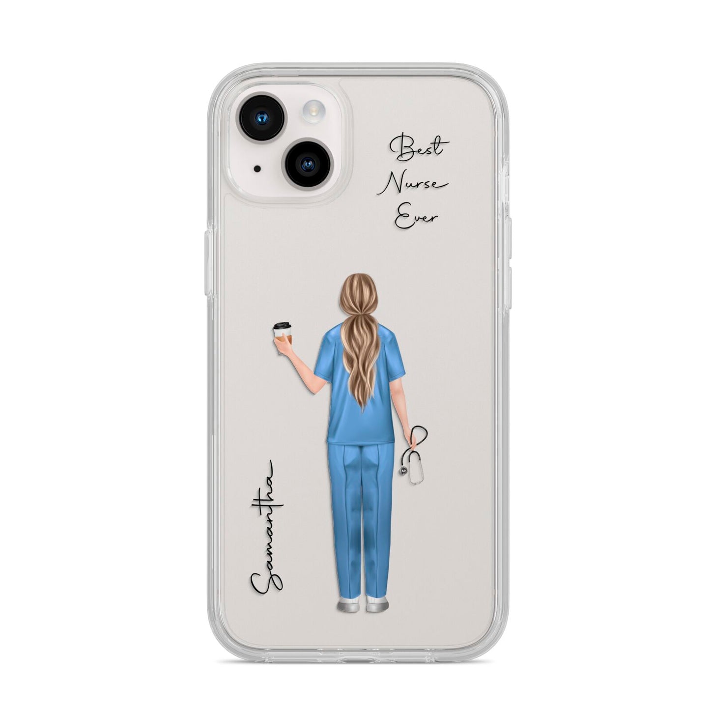 Personalised Nurse iPhone 14 Plus Clear Tough Case Starlight