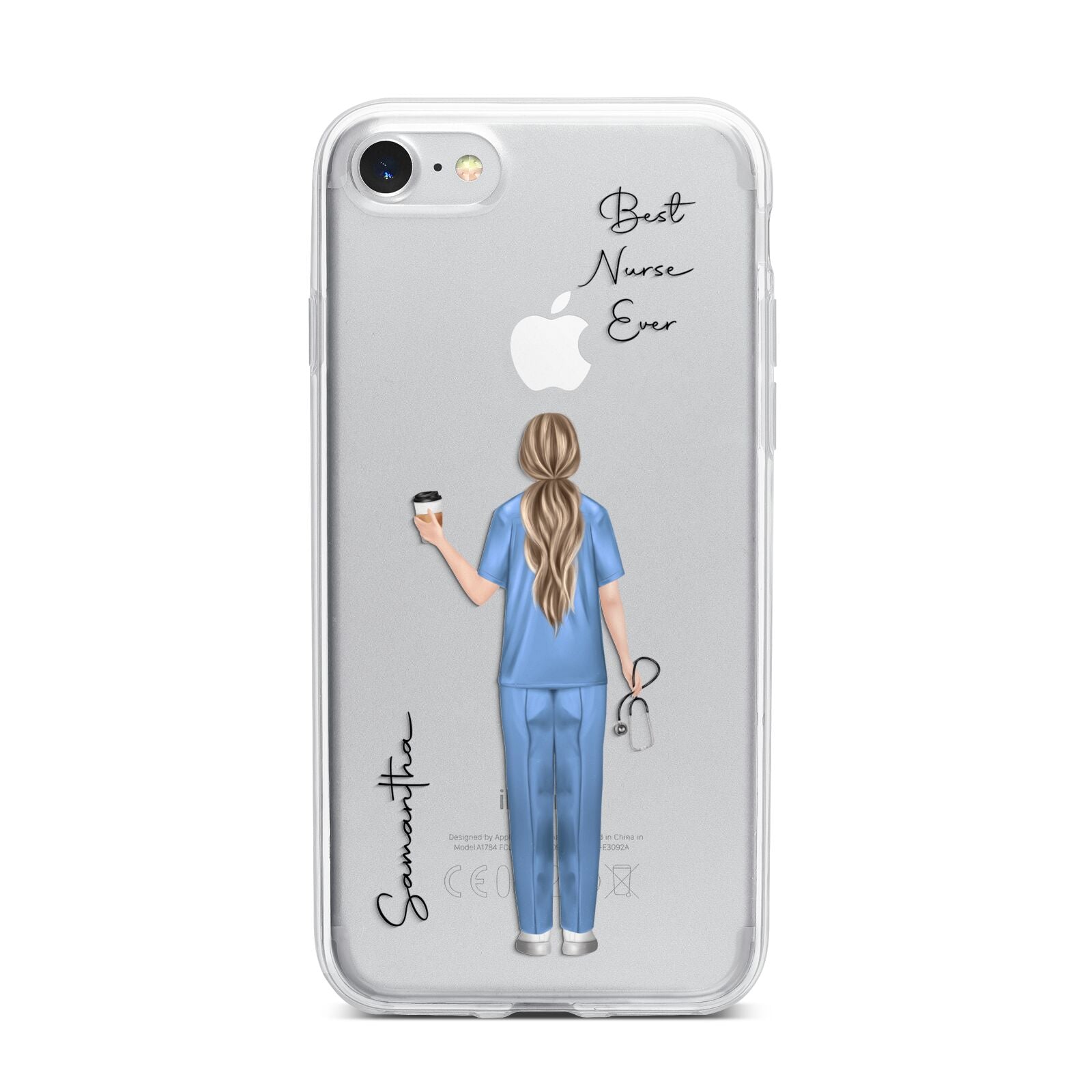 Personalised Nurse iPhone 7 Bumper Case on Silver iPhone