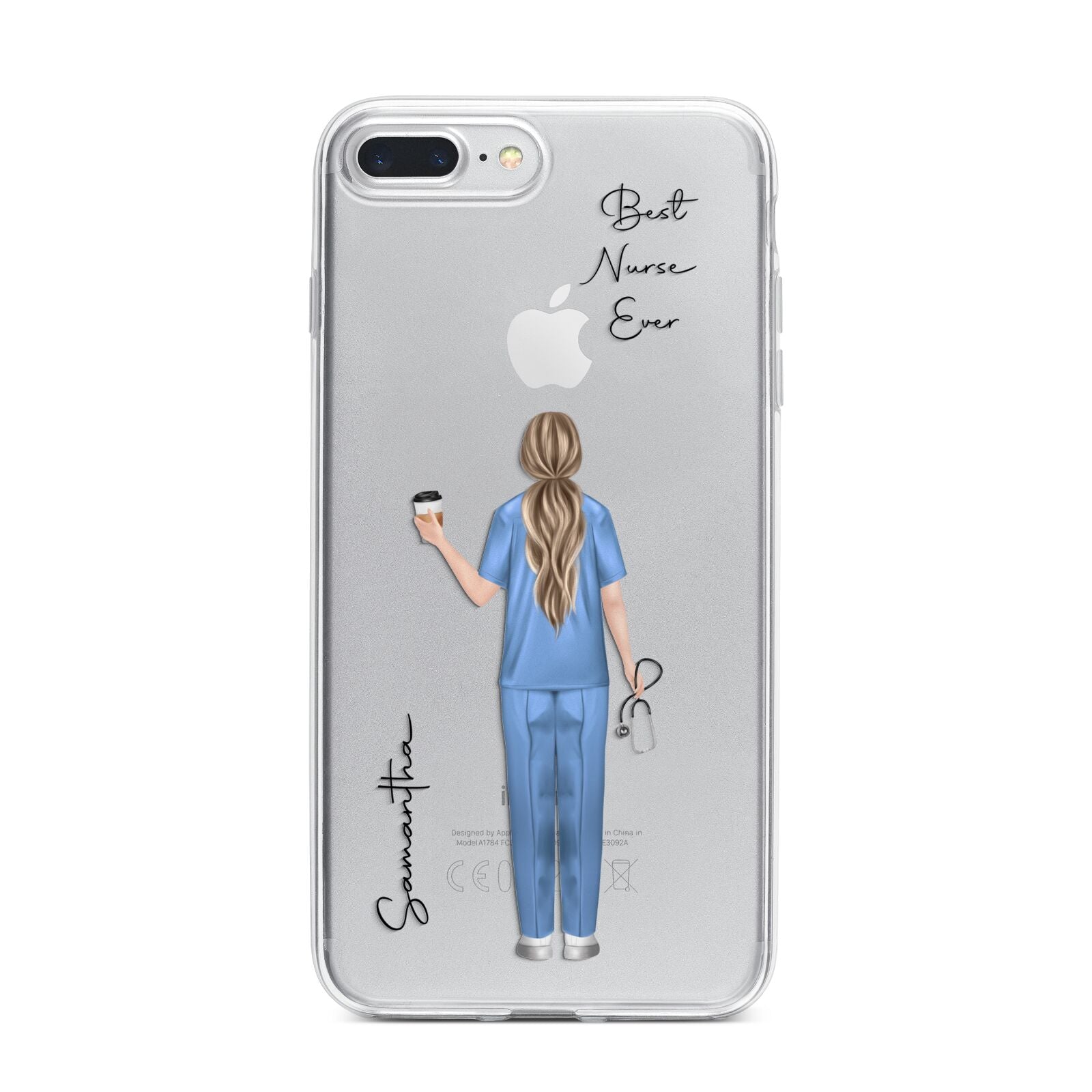 Personalised Nurse iPhone 7 Plus Bumper Case on Silver iPhone