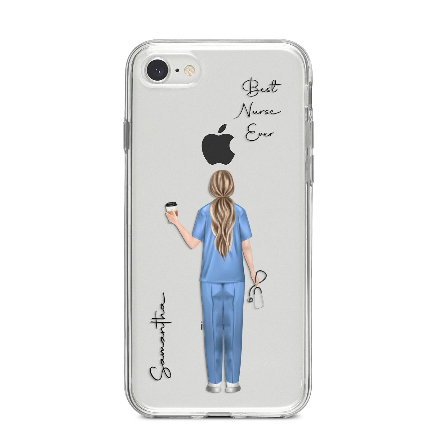 Personalised Nurse iPhone 8 Bumper Case on Silver iPhone