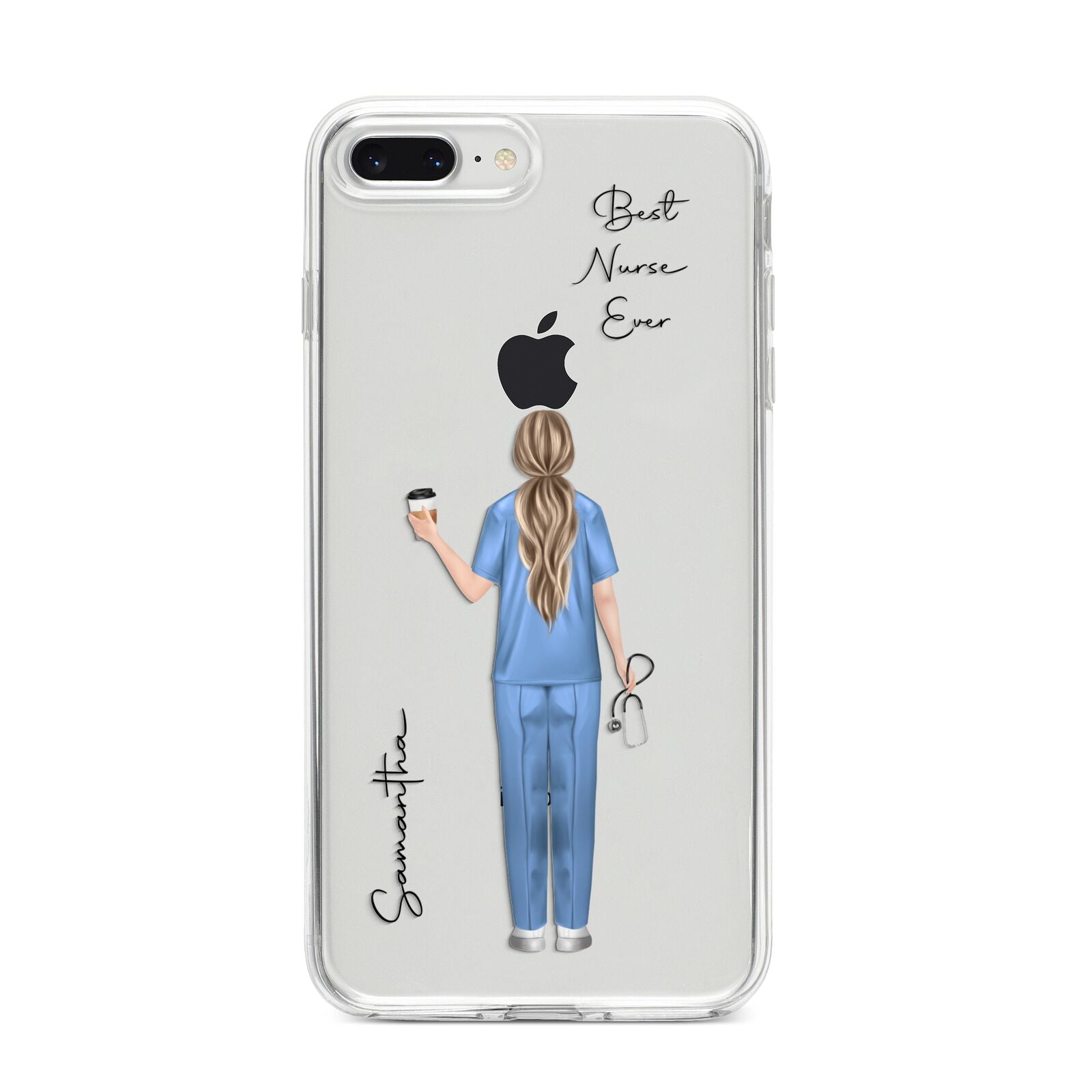 Personalised Nurse iPhone 8 Plus Bumper Case on Silver iPhone