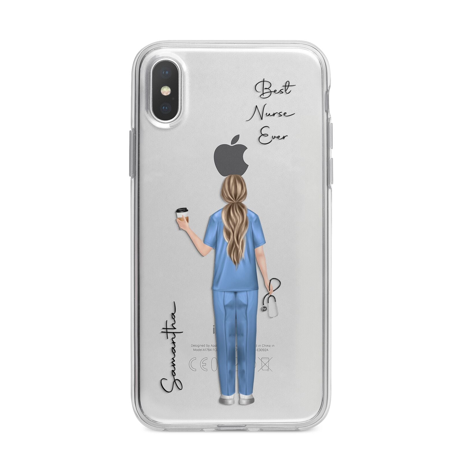 Personalised Nurse iPhone X Bumper Case on Silver iPhone Alternative Image 1