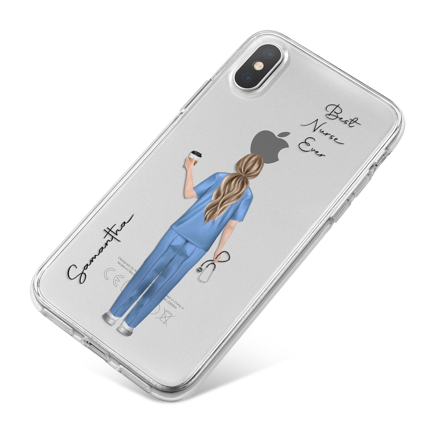 Personalised Nurse iPhone X Bumper Case on Silver iPhone