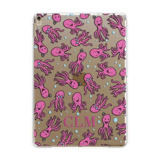 Personalised Octopus Initials Apple iPad Gold Case