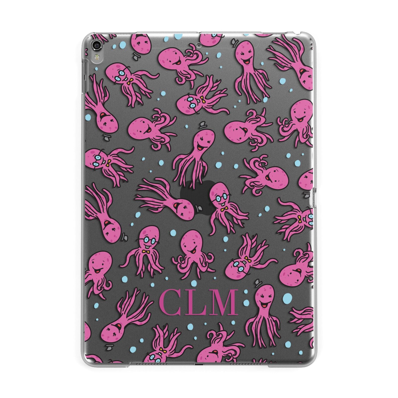 Personalised Octopus Initials Apple iPad Grey Case