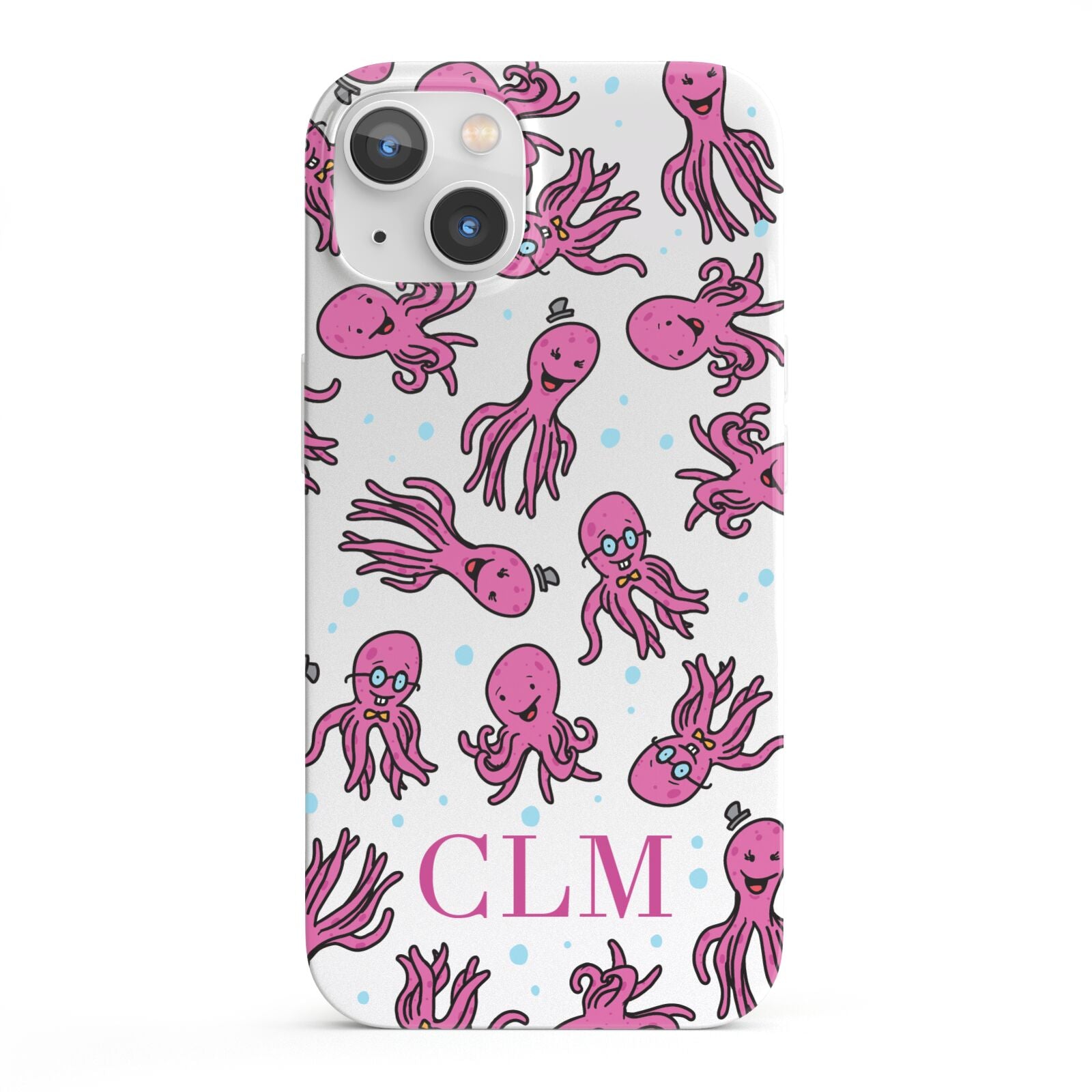 Personalised Octopus Initials iPhone 13 Full Wrap 3D Snap Case