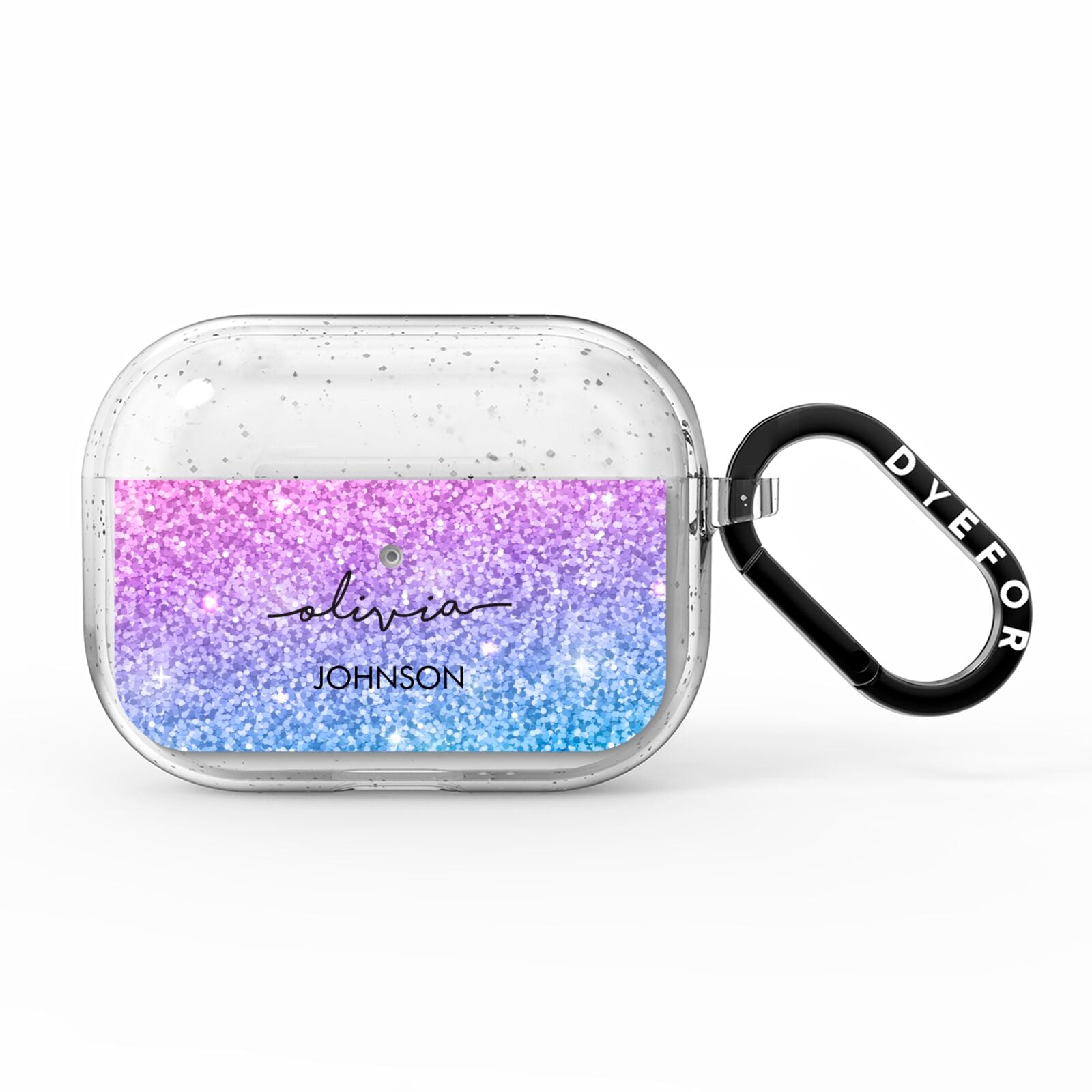 Personalised Ombre Glitter with Names AirPods Pro Glitter Case