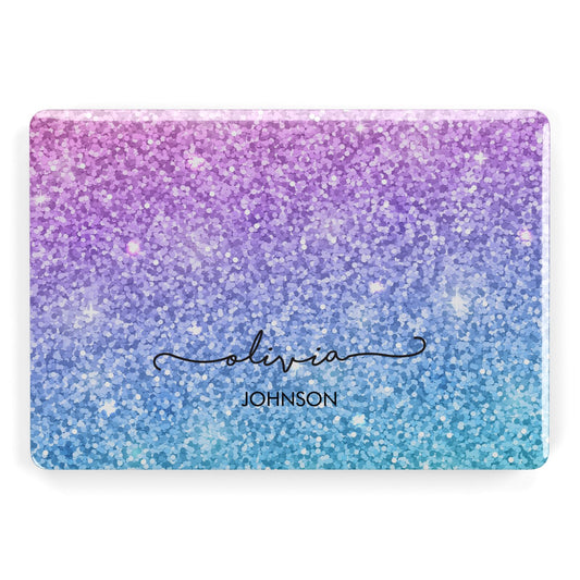 Personalised Ombre Glitter with Names Apple MacBook Case