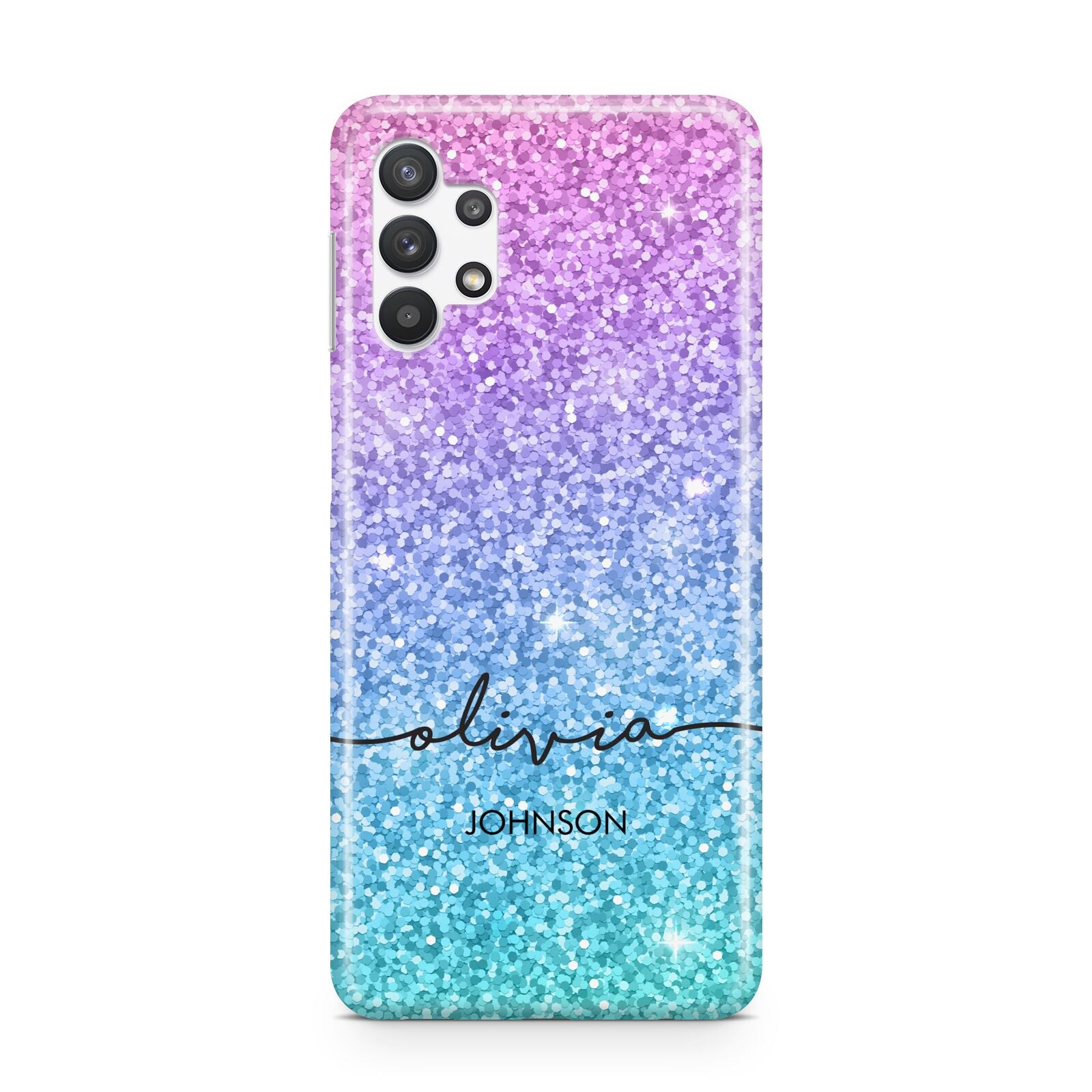 Personalised Ombre Glitter with Names Samsung A32 5G Case